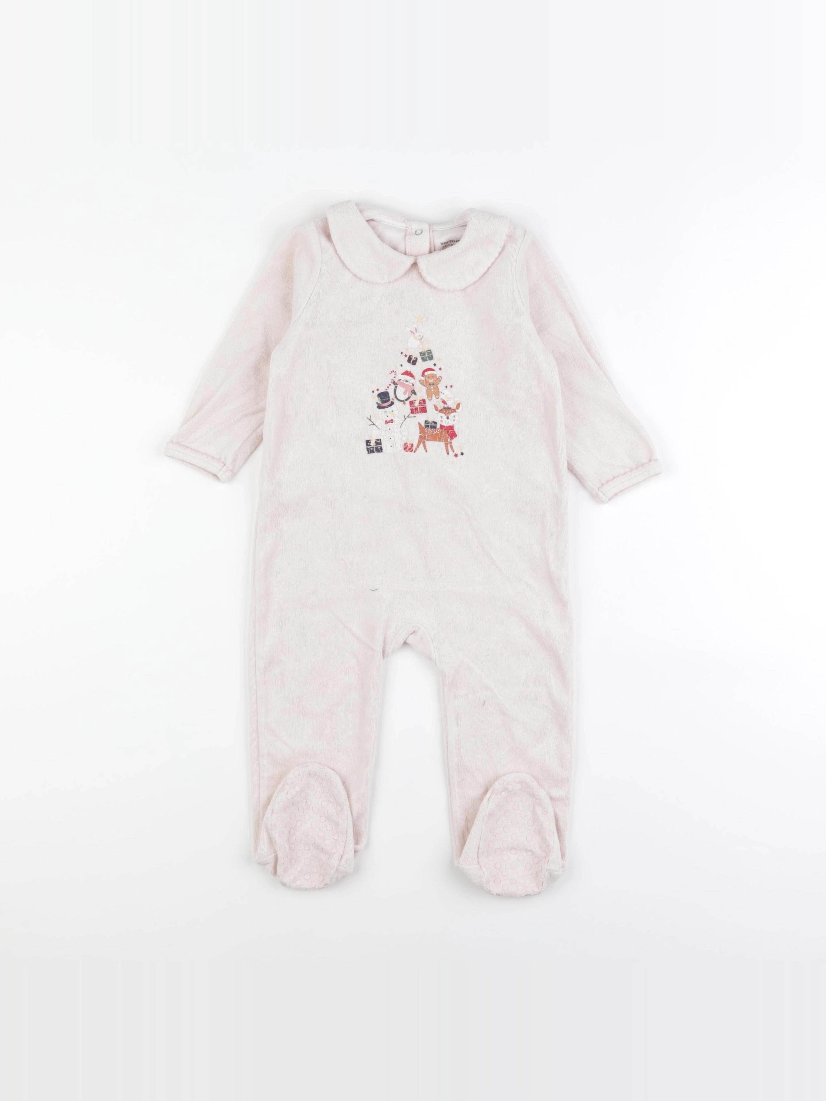 Vertbaudet - pyjama velours rose - 18 mois