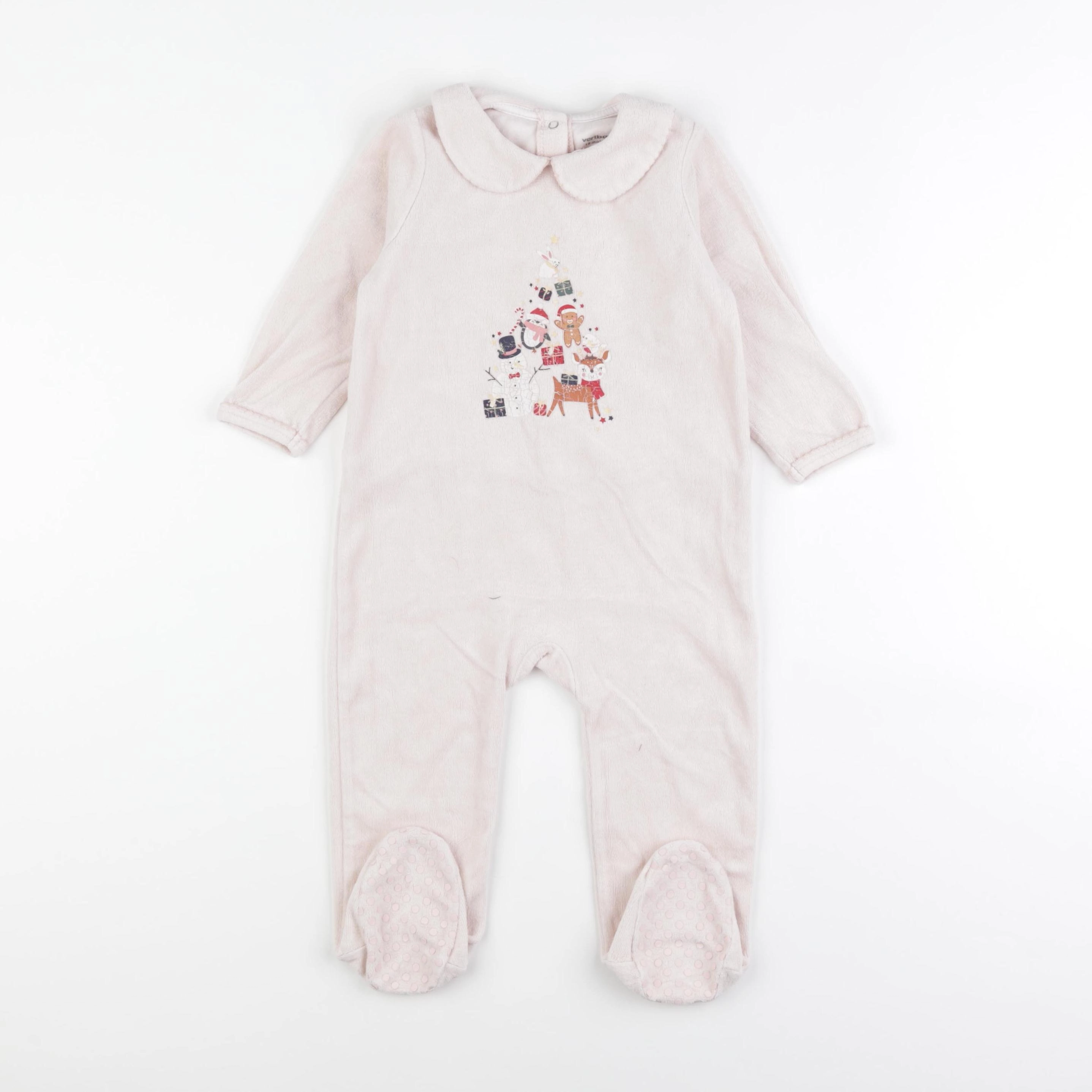 Vertbaudet - pyjama velours rose - 18 mois