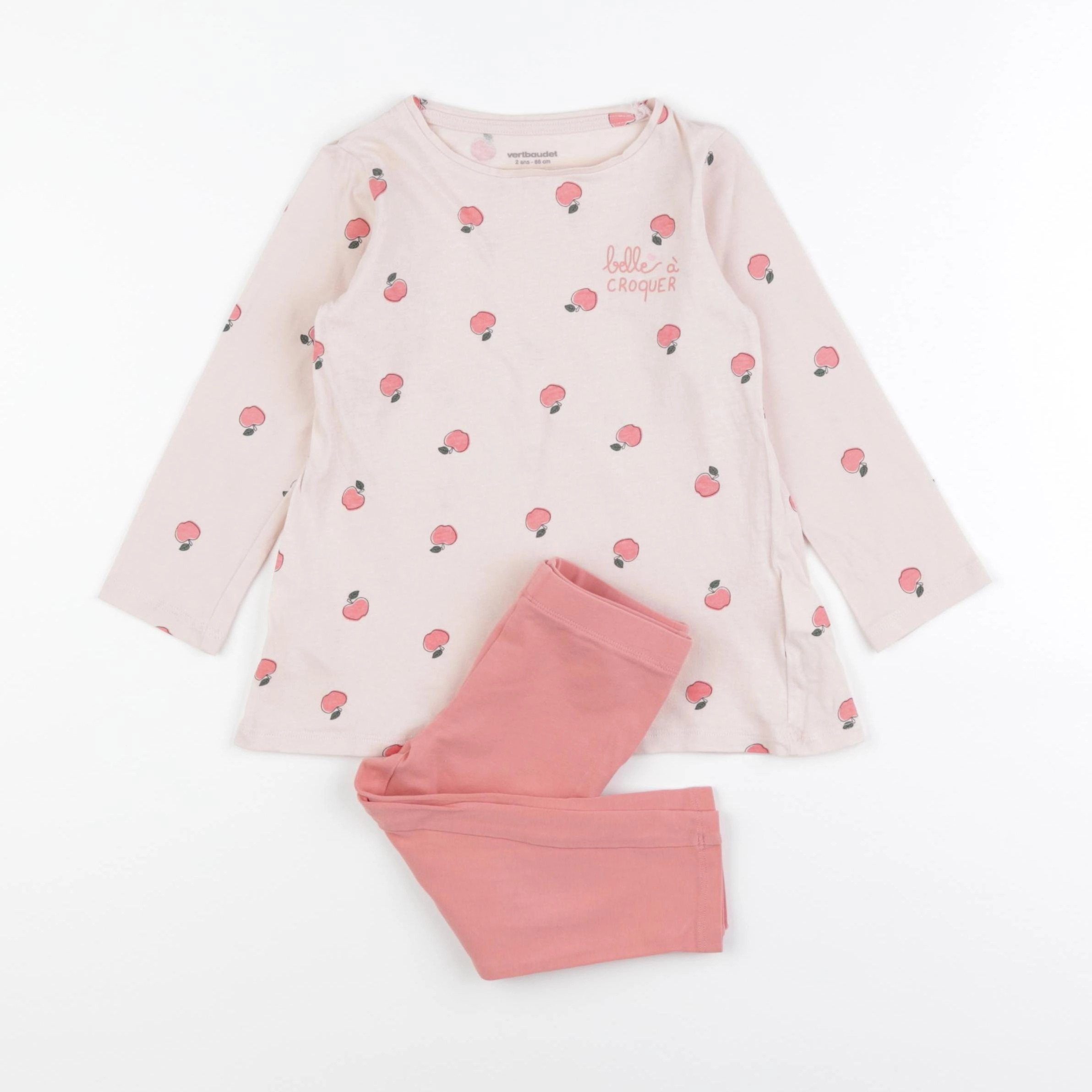Vertbaudet - pyjama coton rose - 2 ans