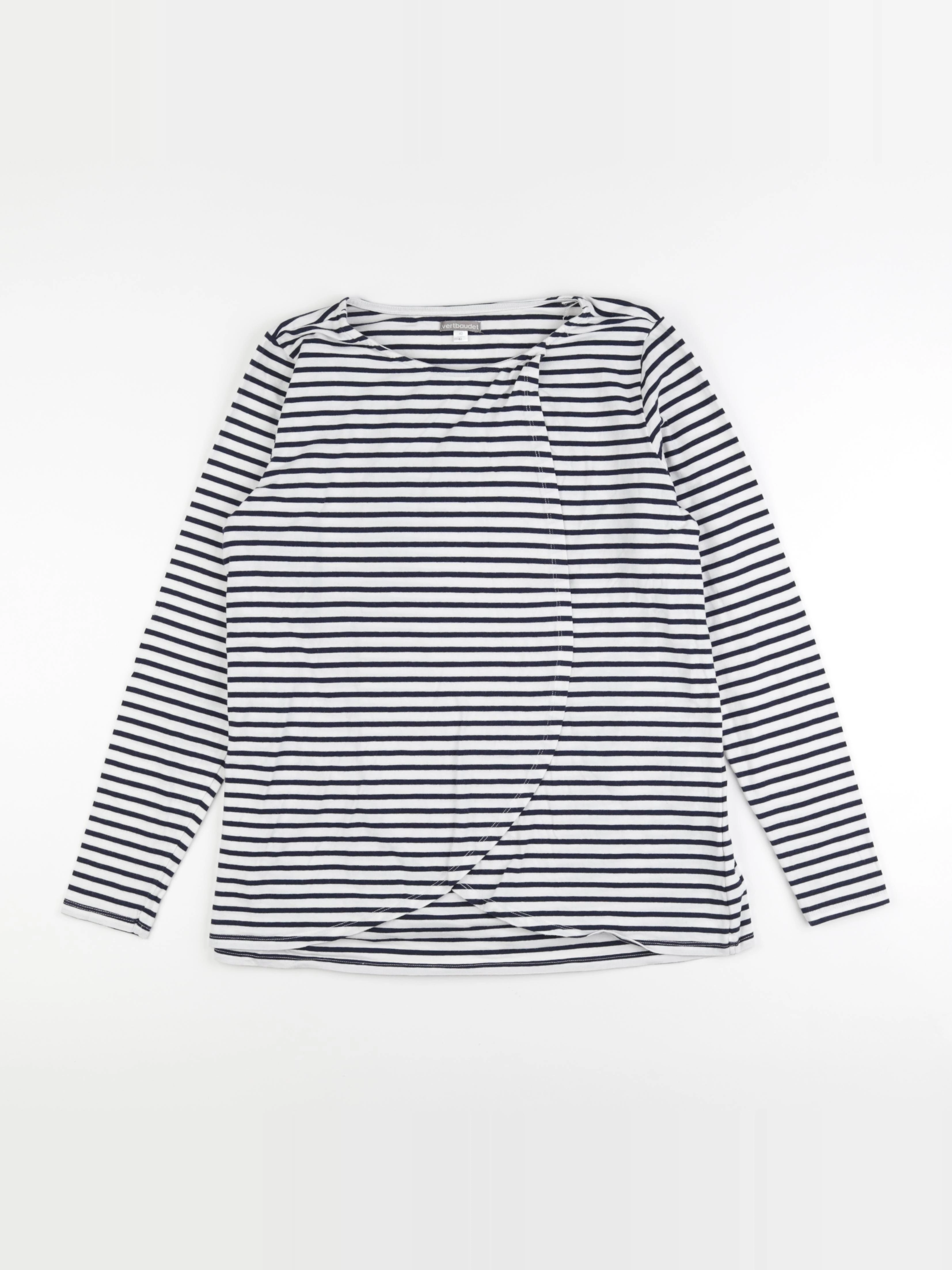 Vertbaudet - tee-shirt allaitement, grossesse bleu, blanc - 42 à 44
