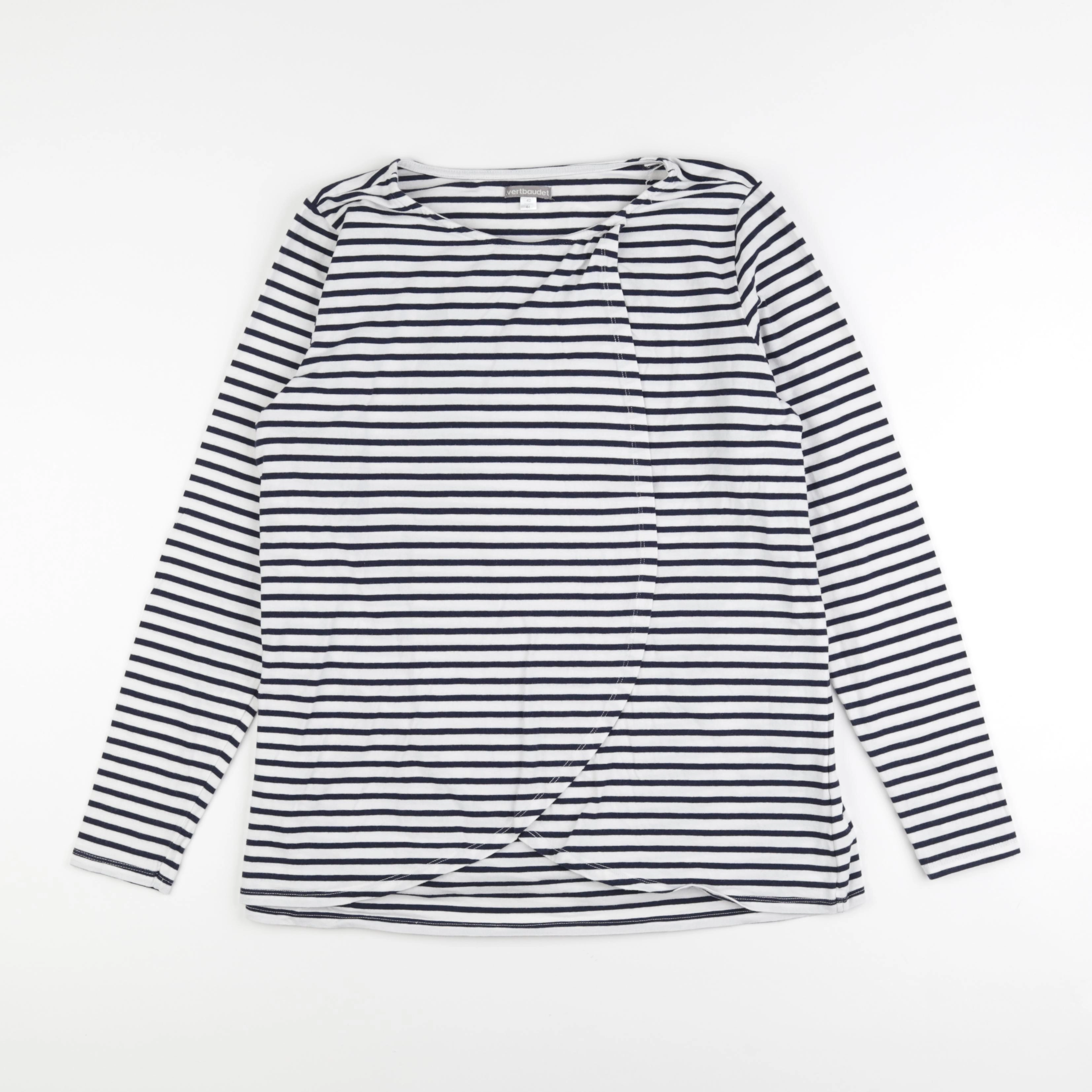 Vertbaudet - tee-shirt allaitement, grossesse bleu, blanc - 42 à 44