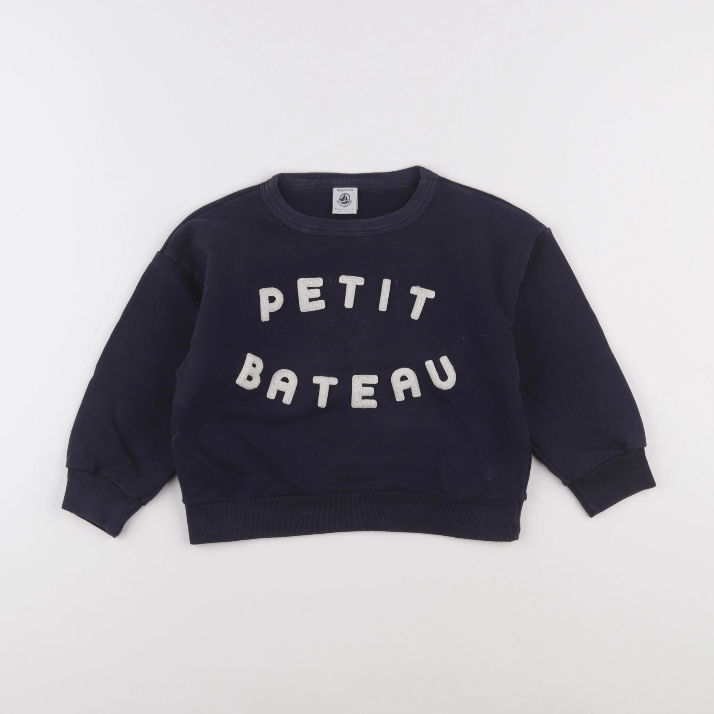 Petit Bateau - sweat bleu - 5 ans