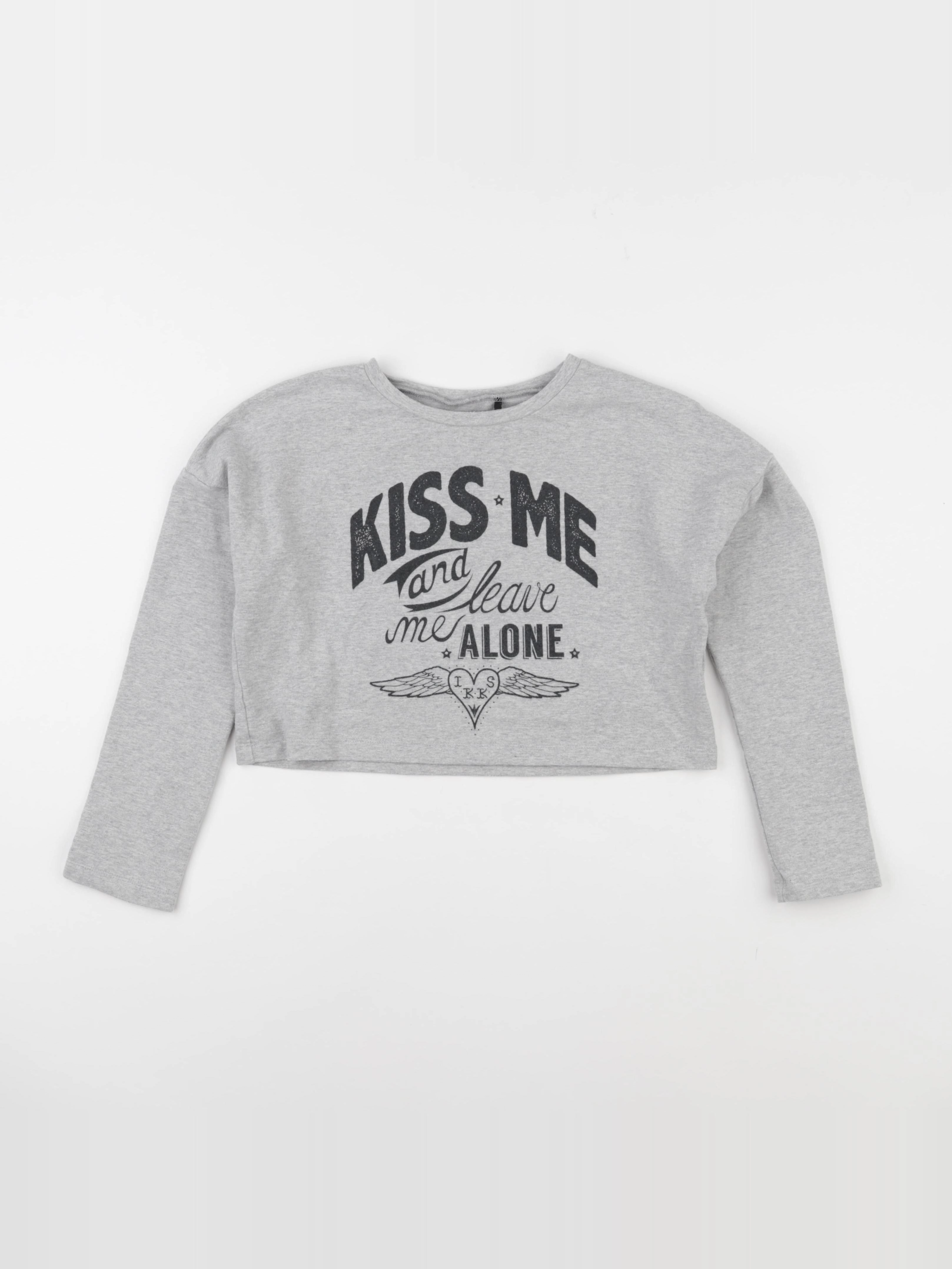 IKKS - sweat court gris - 10 ans