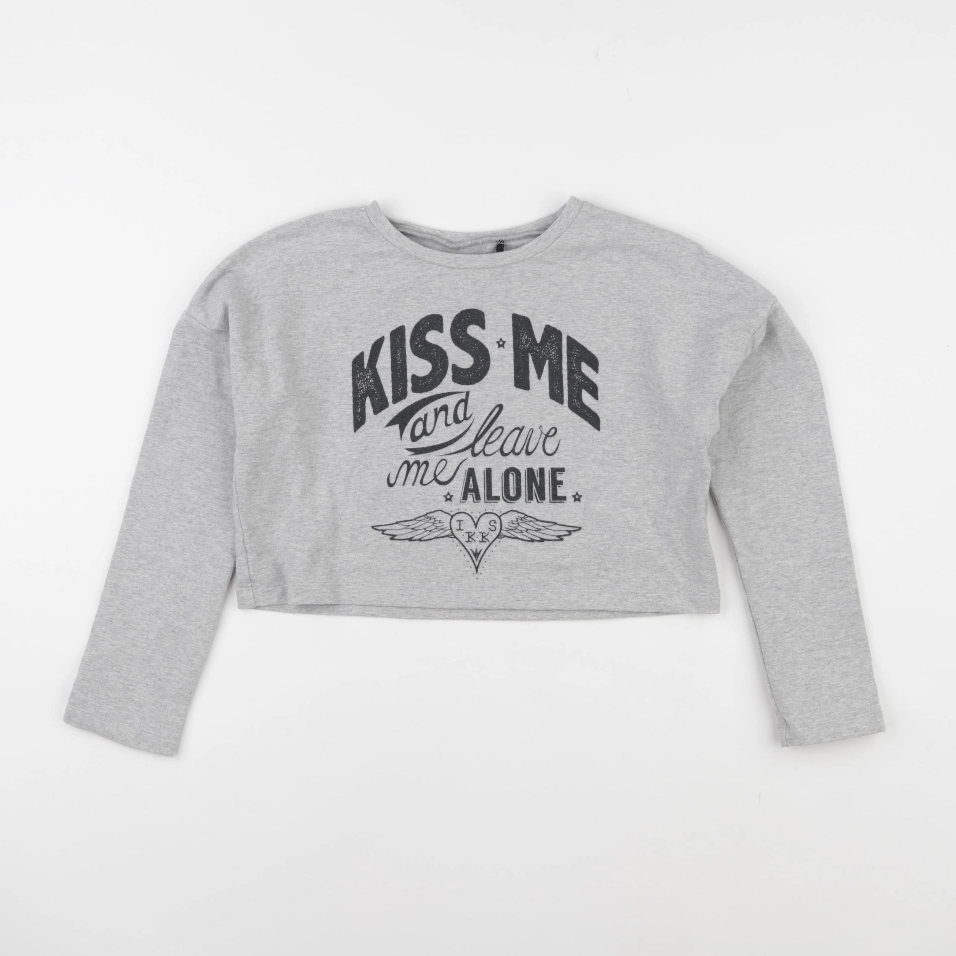 IKKS - sweat court gris - 10 ans