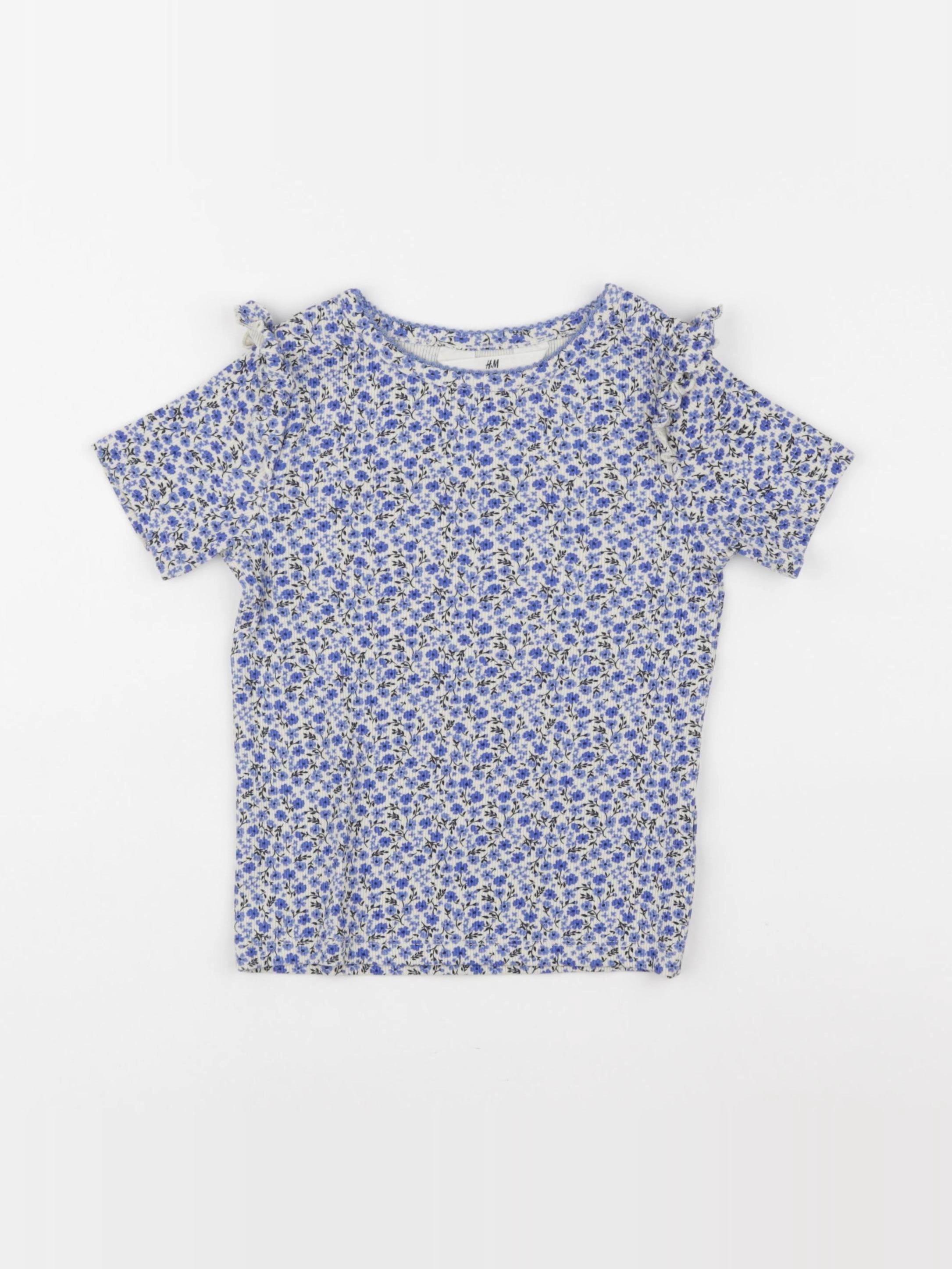 H&M - tee-shirt bleu - 4/6 ans