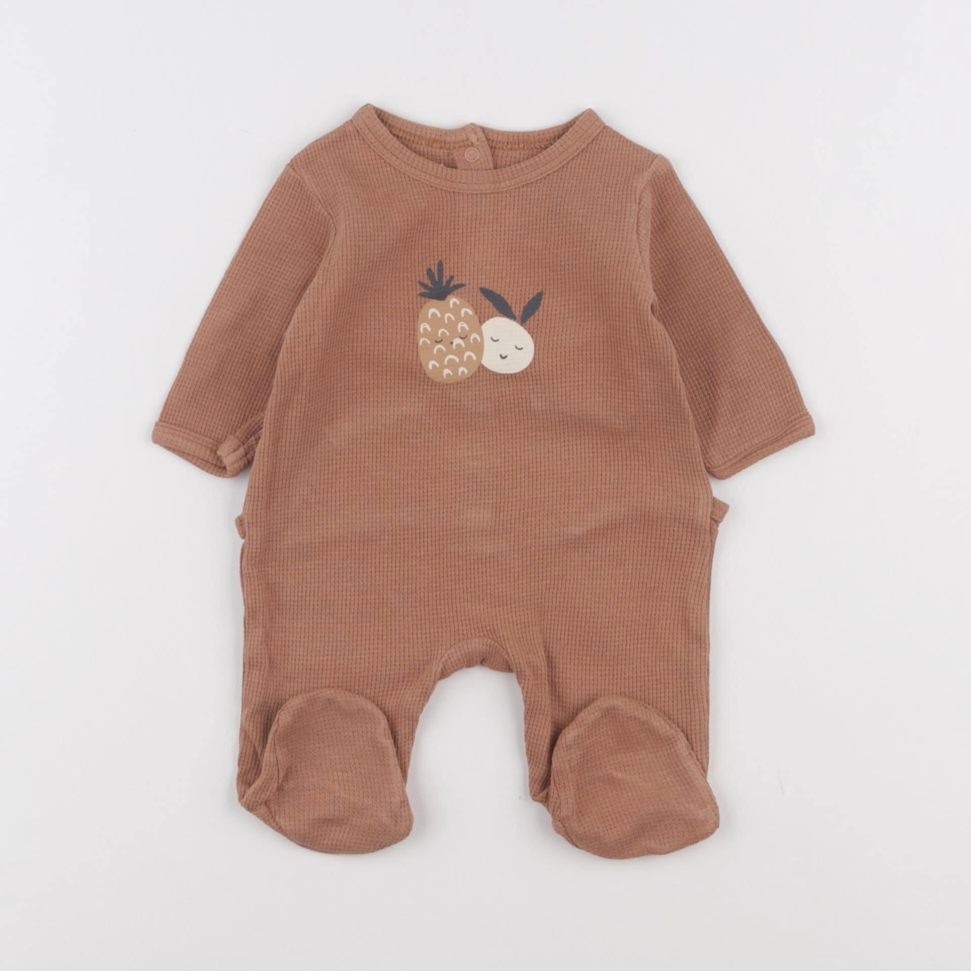 Vertbaudet - pyjama coton marron - 1 mois