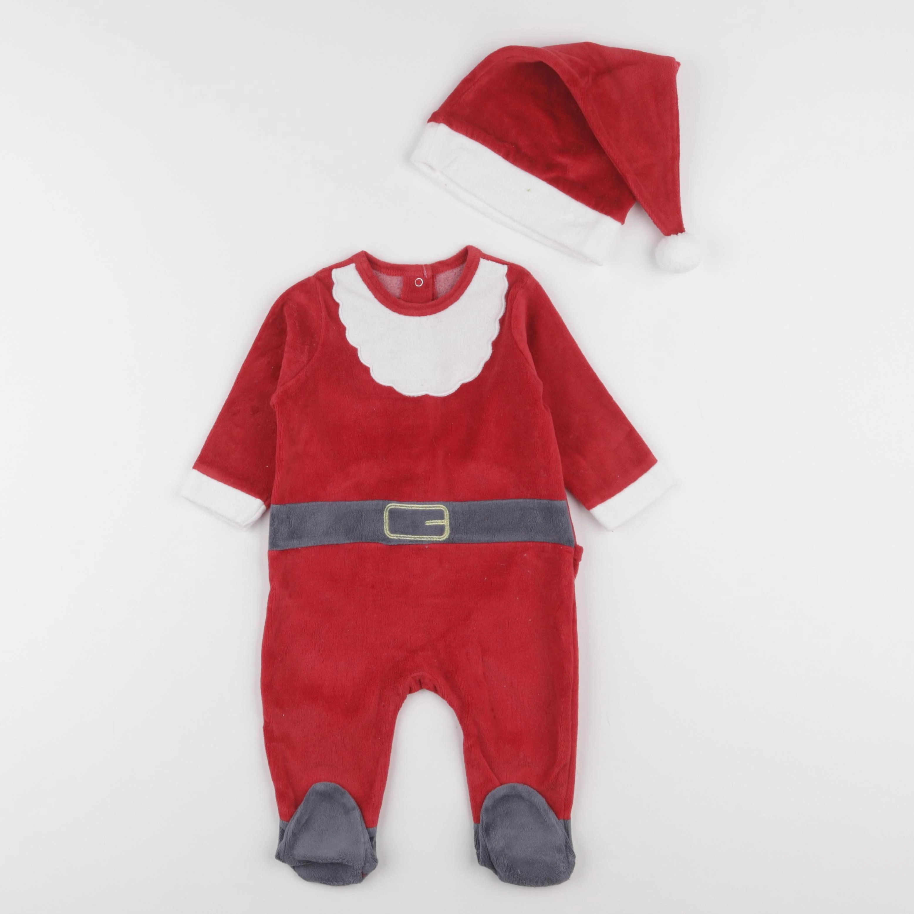 Vertbaudet - pyjama velours rouge - 6 mois