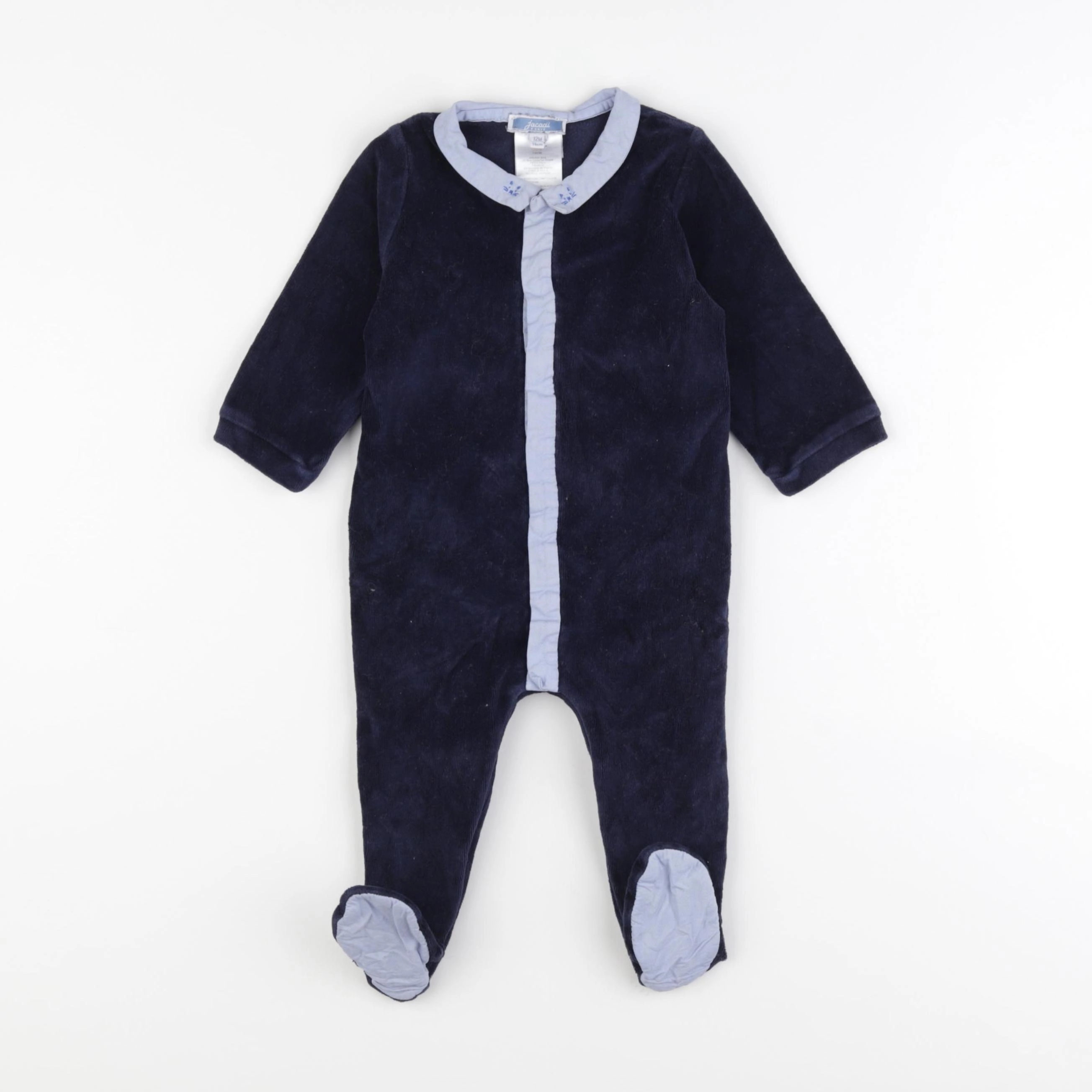 Jacadi - pyjama velours bleu - 12 mois