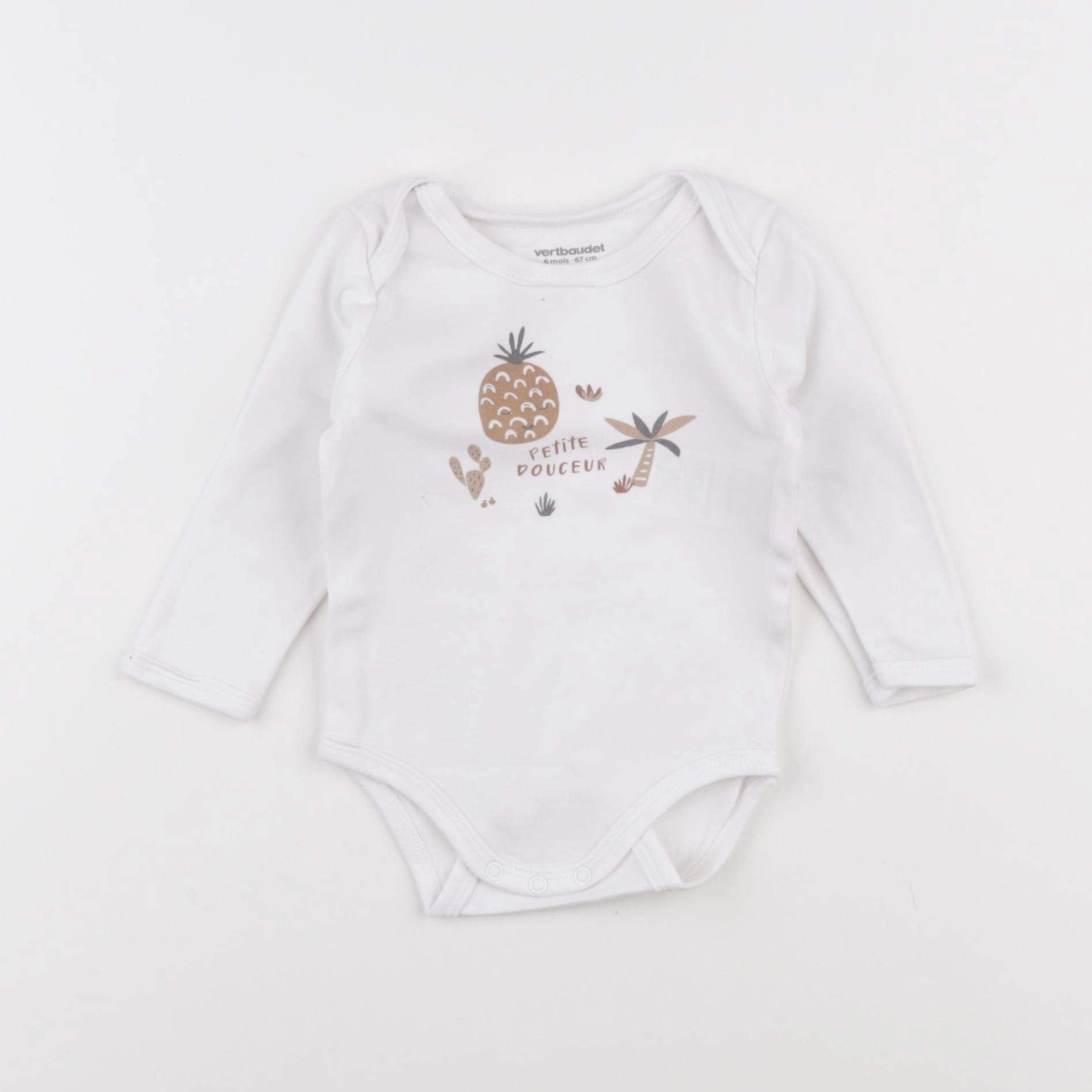 Vertbaudet - body blanc - 6 mois