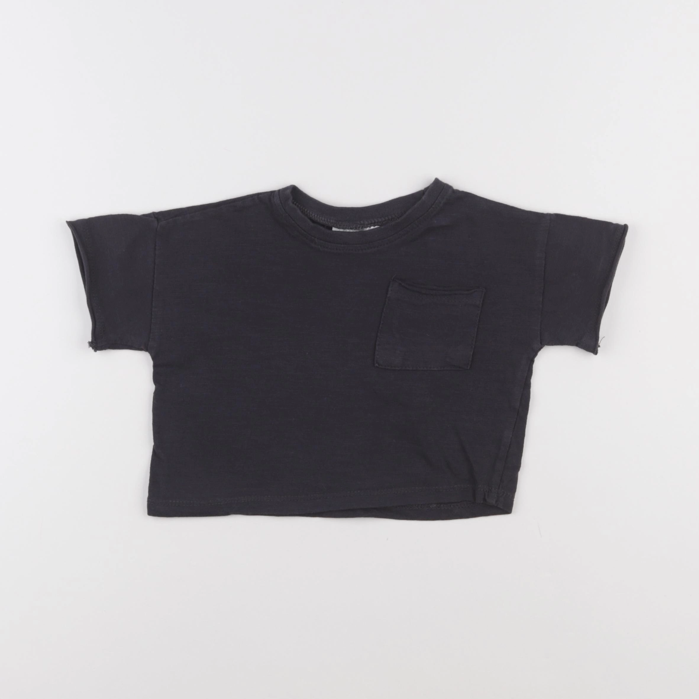 Zara - tee-shirt noir - 6/9 mois