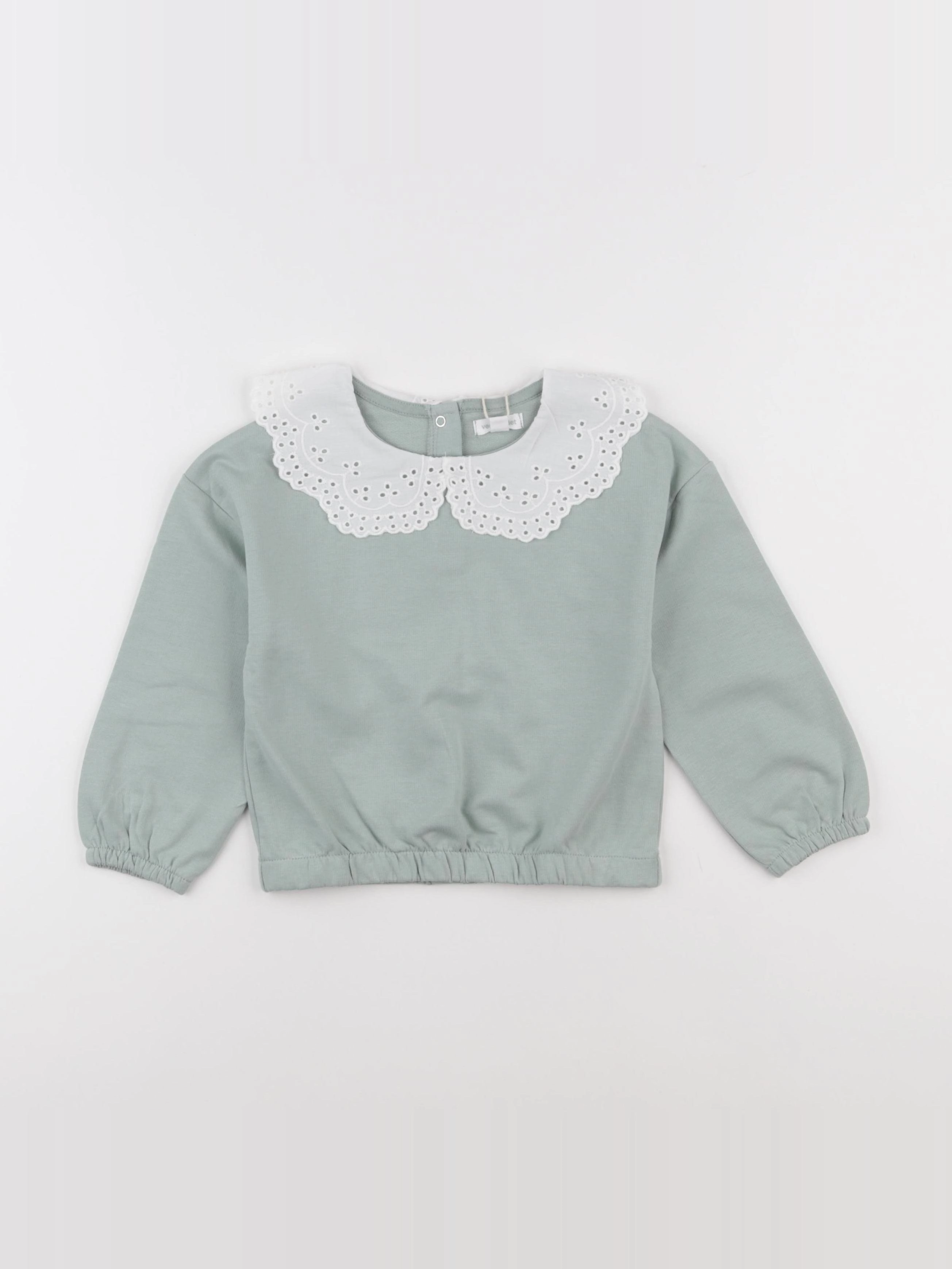 Vertbaudet - sweat vert - 36 mois