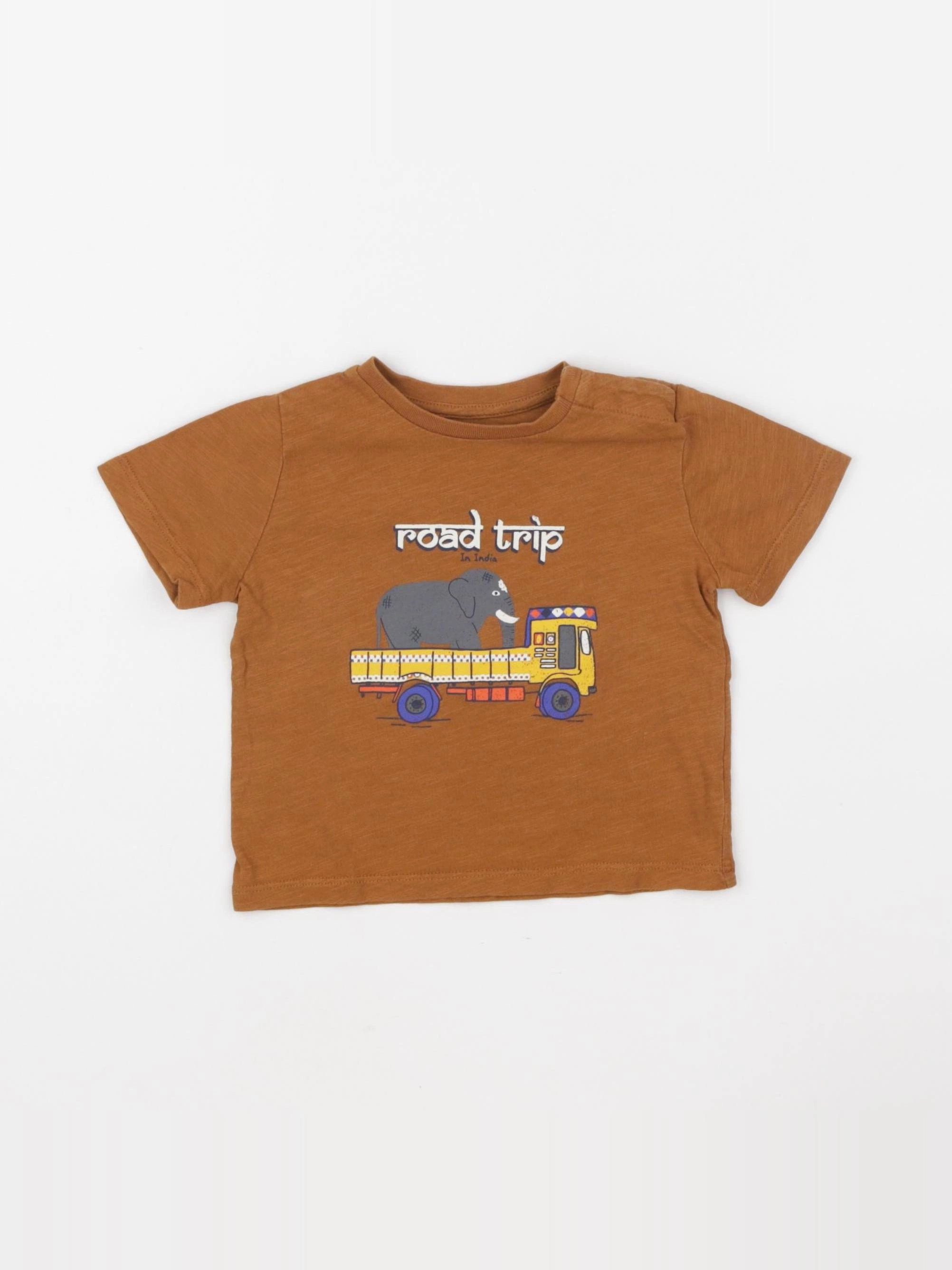 Boutchou - tee-shirt marron - 9 mois