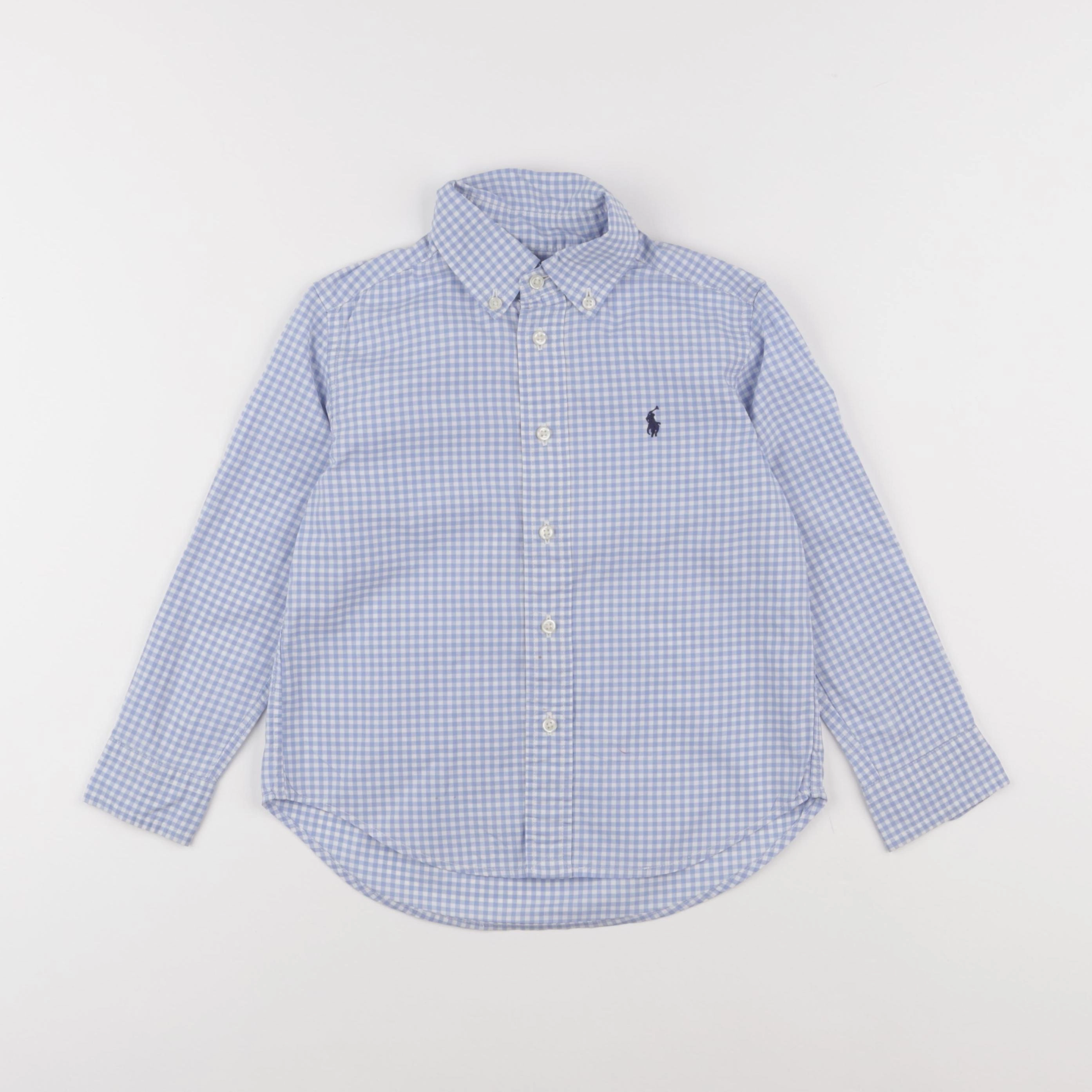 Ralph Lauren - chemise blanc, bleu - 4 ans