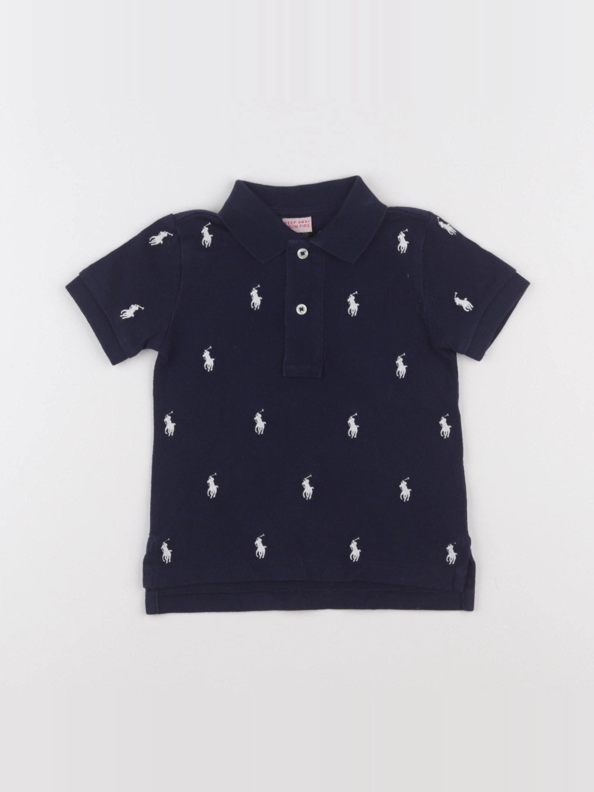 Ralph Lauren - polo bleu - 12 mois