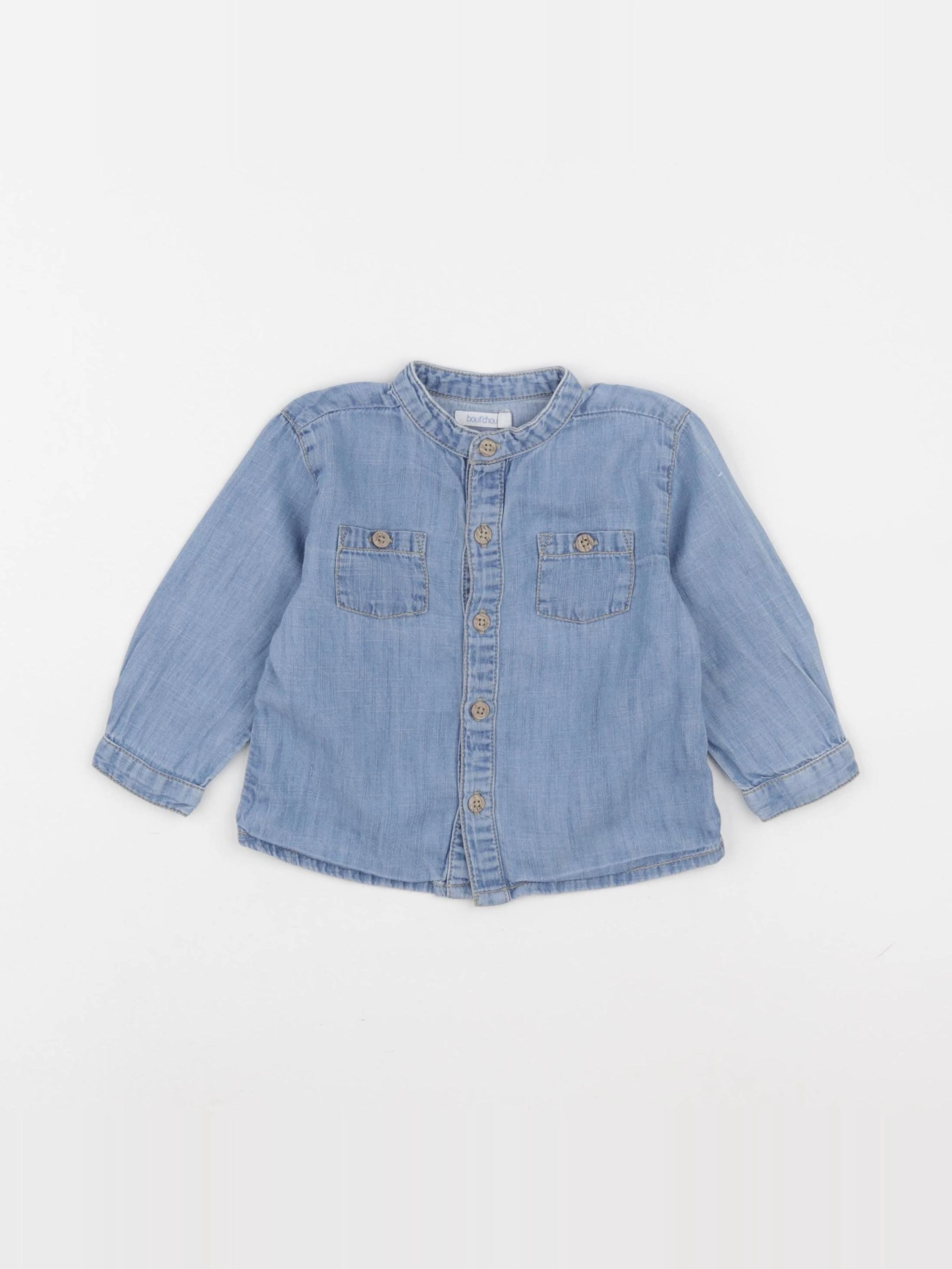 Boutchou - chemise bleu - 9 mois