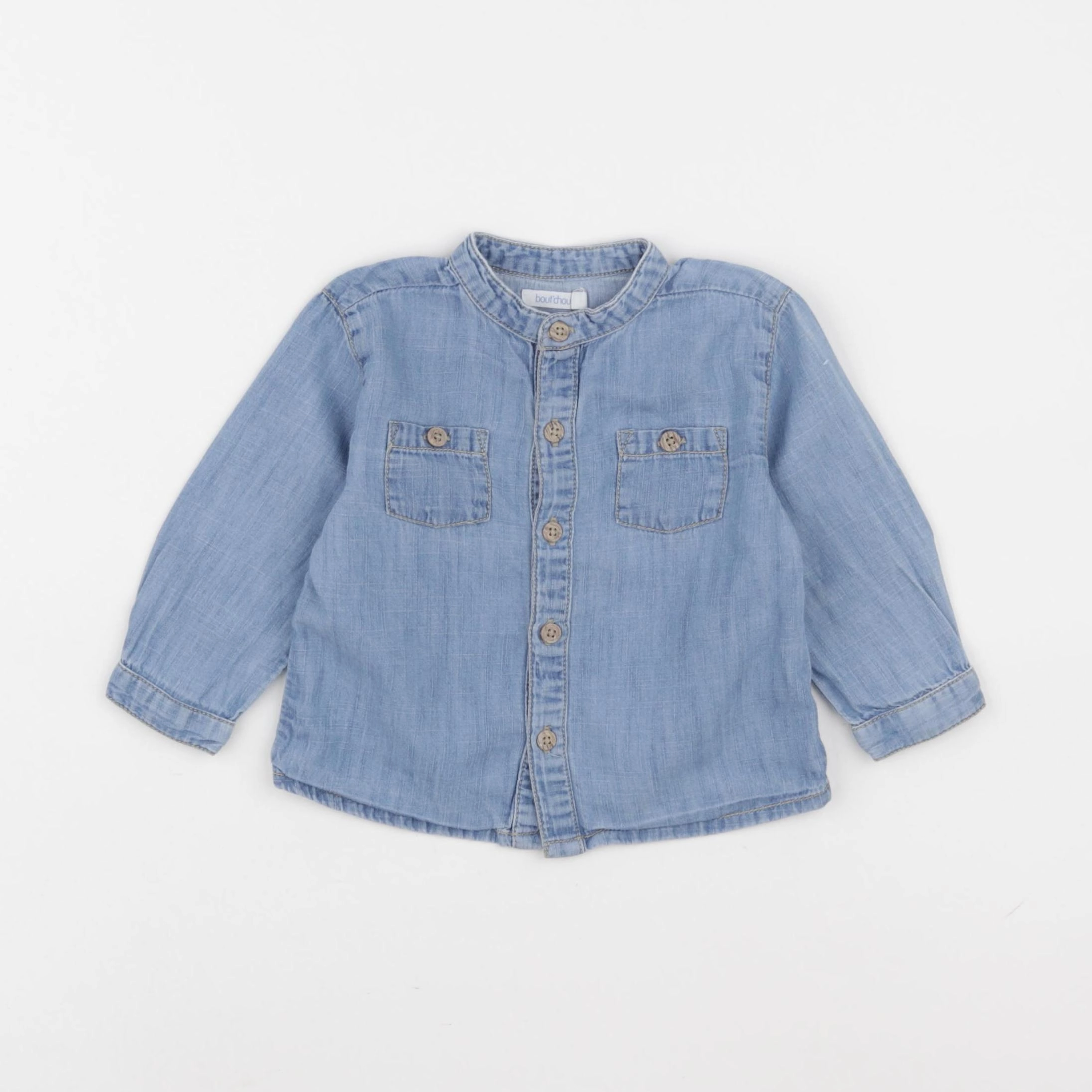 Boutchou - chemise bleu - 9 mois