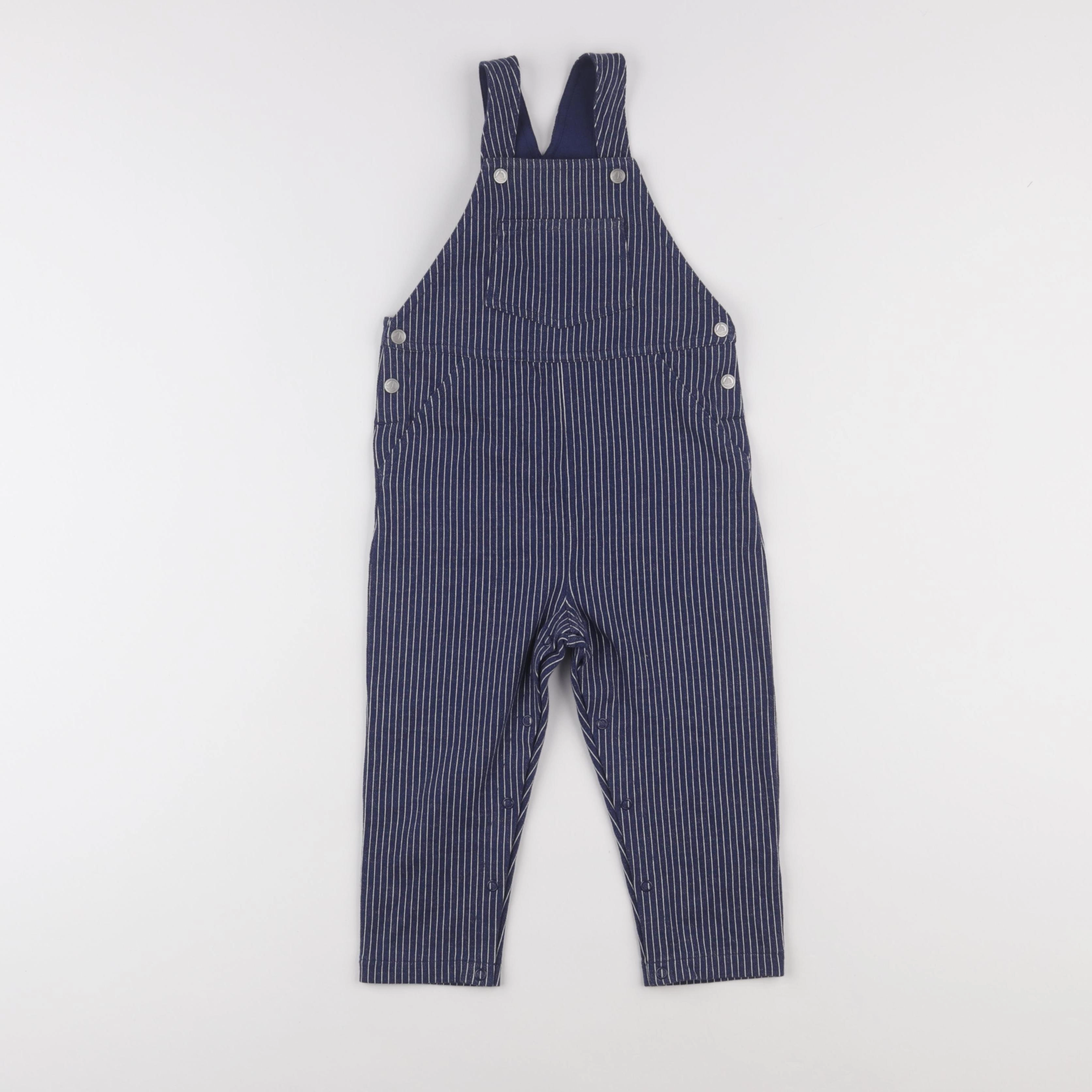 Petit Bateau - salopette bleu, blanc - 24 mois
