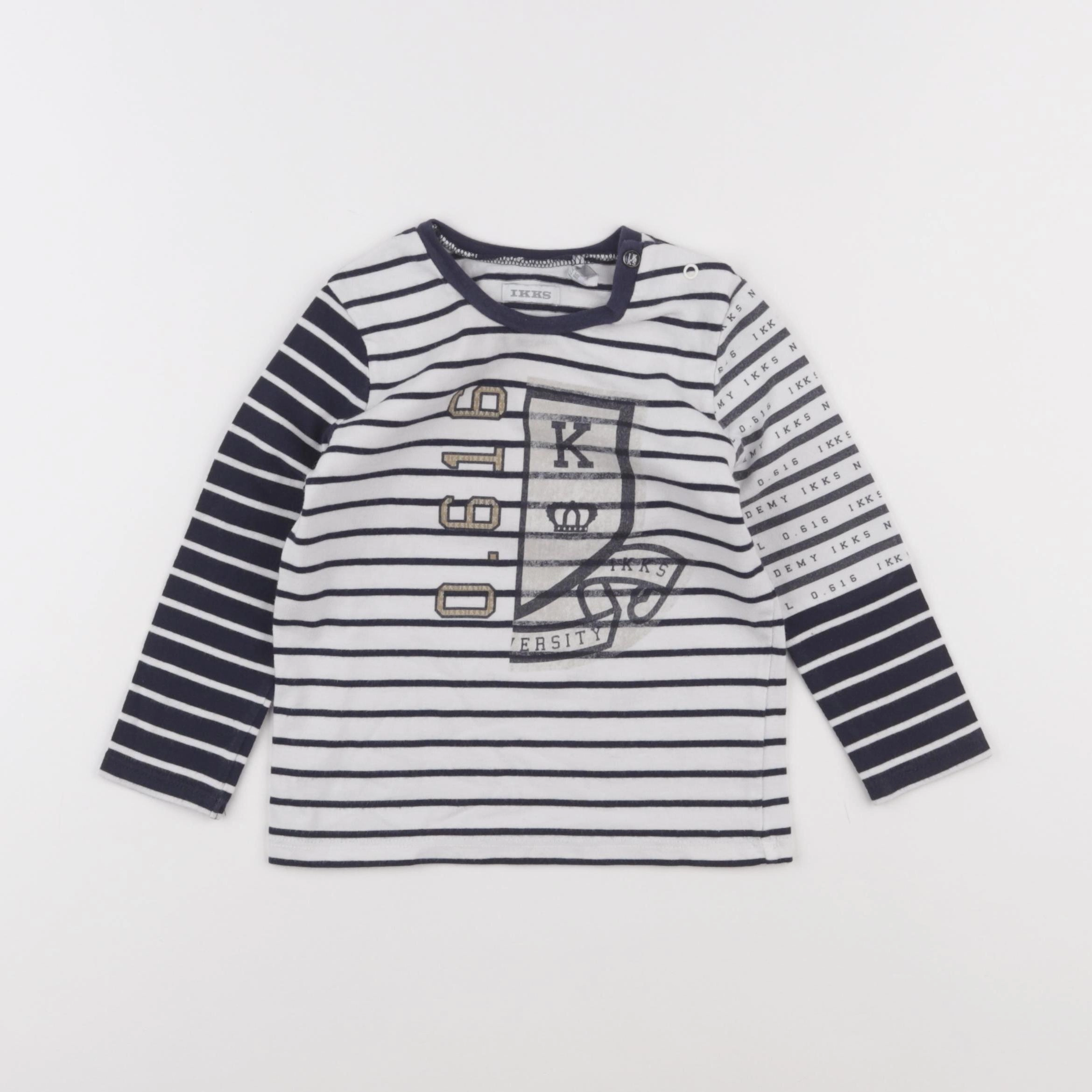 IKKS - tee-shirt blanc, bleu - 2 ans