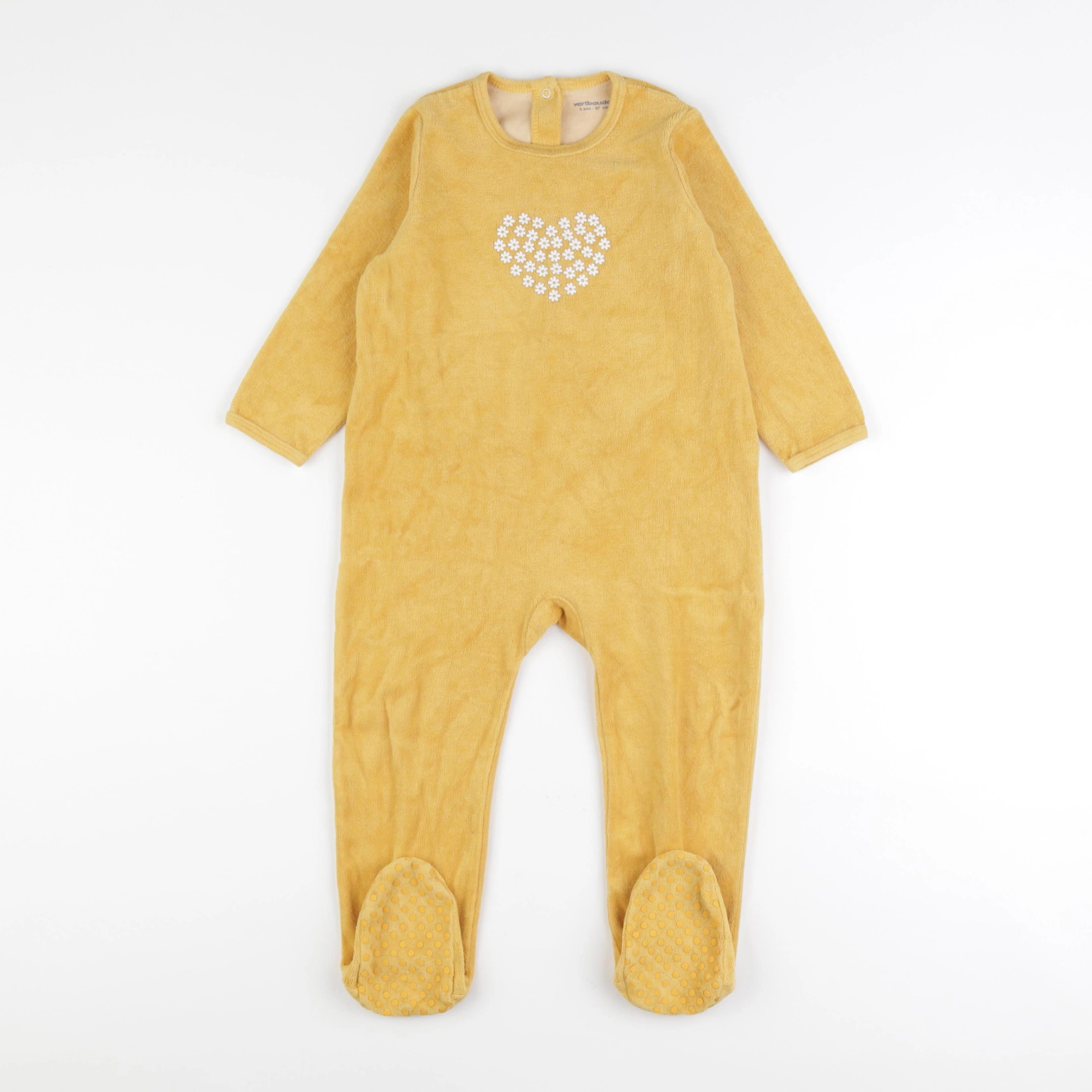 Vertbaudet - pyjama velours jaune - 3 ans