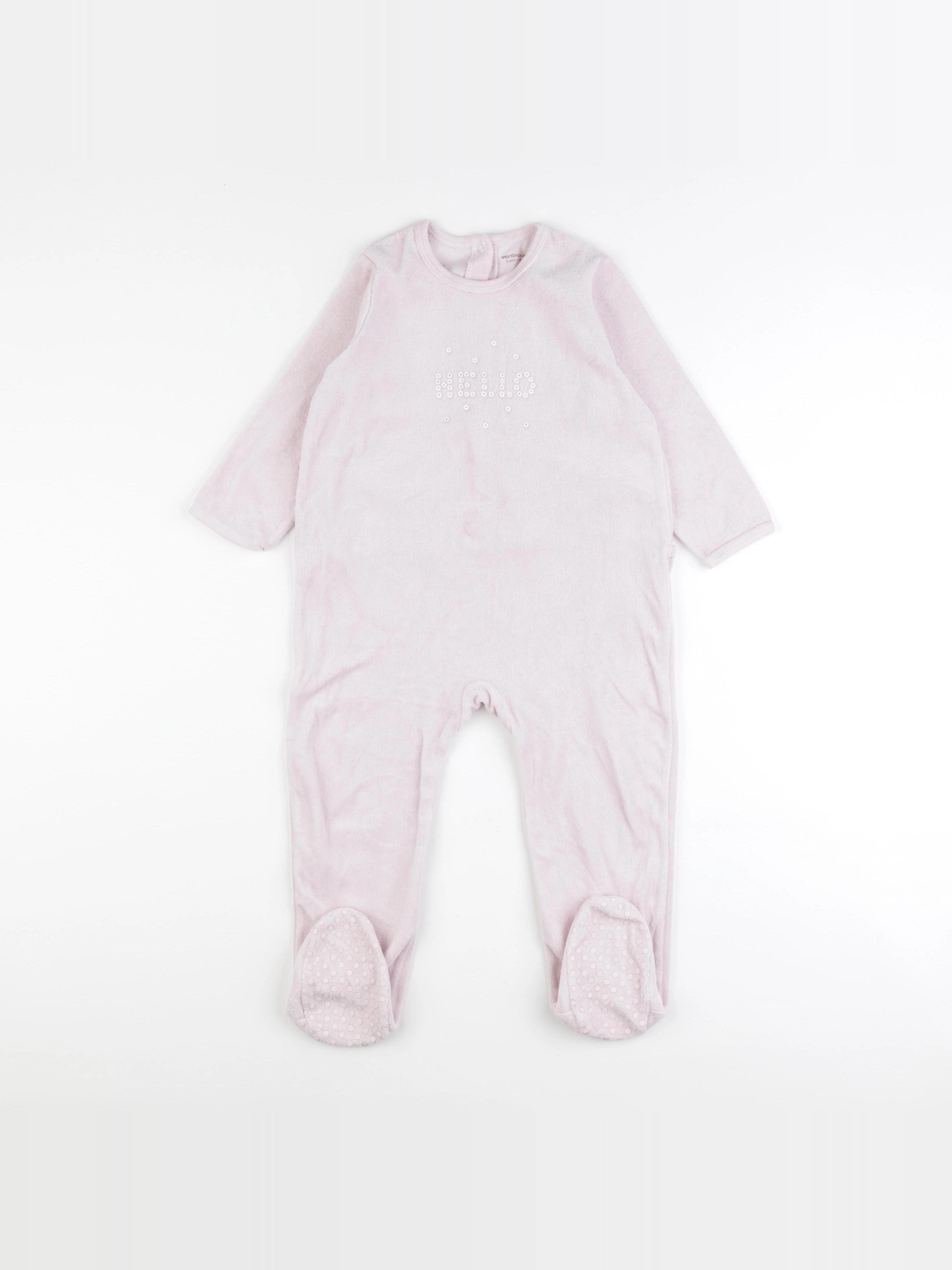 Vertbaudet - pyjama velours rose - 3 ans