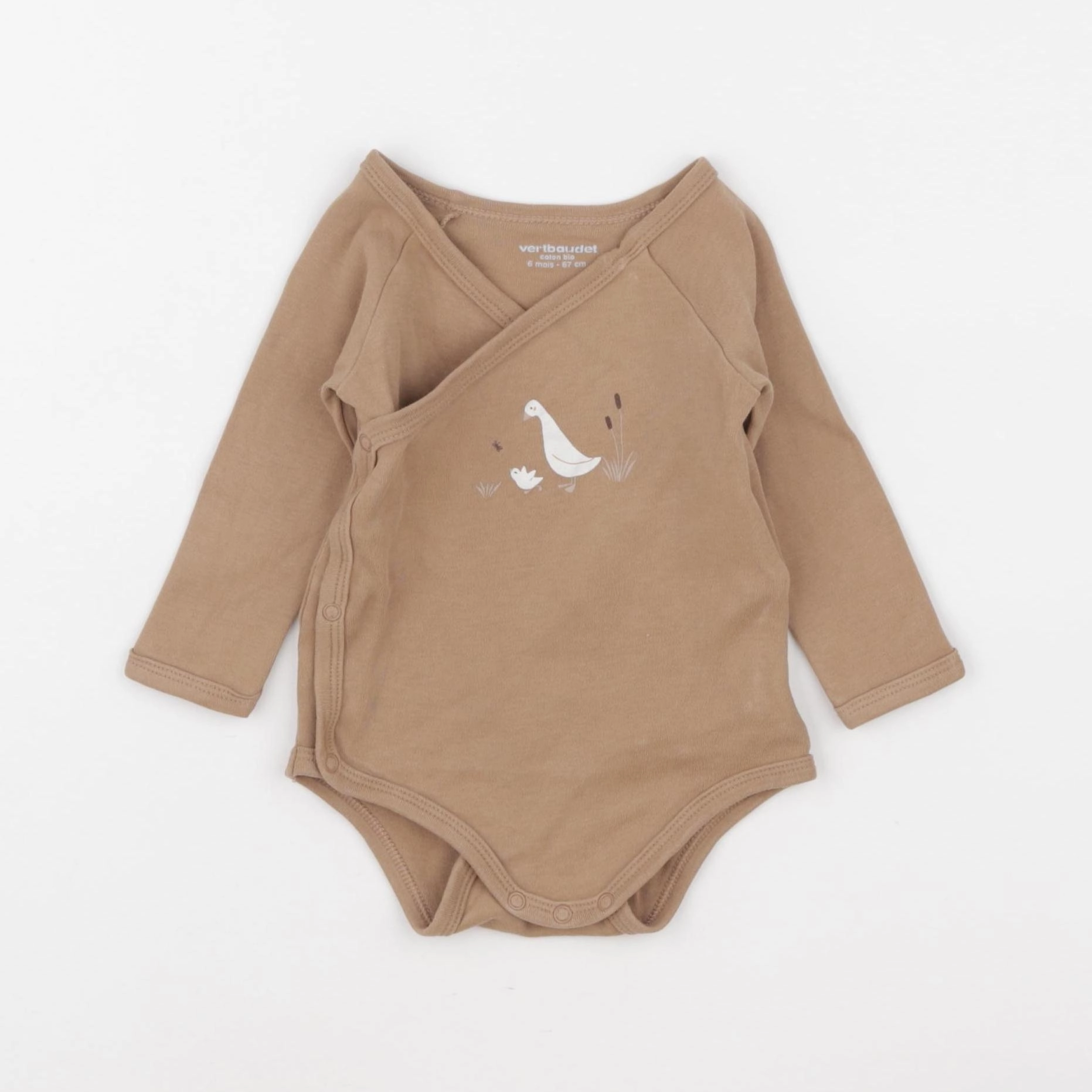 Vertbaudet - body marron - 6 mois
