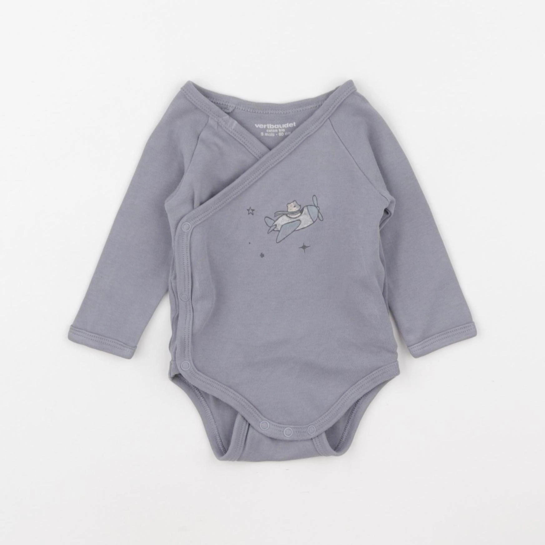 Vertbaudet - body gris - 3 mois