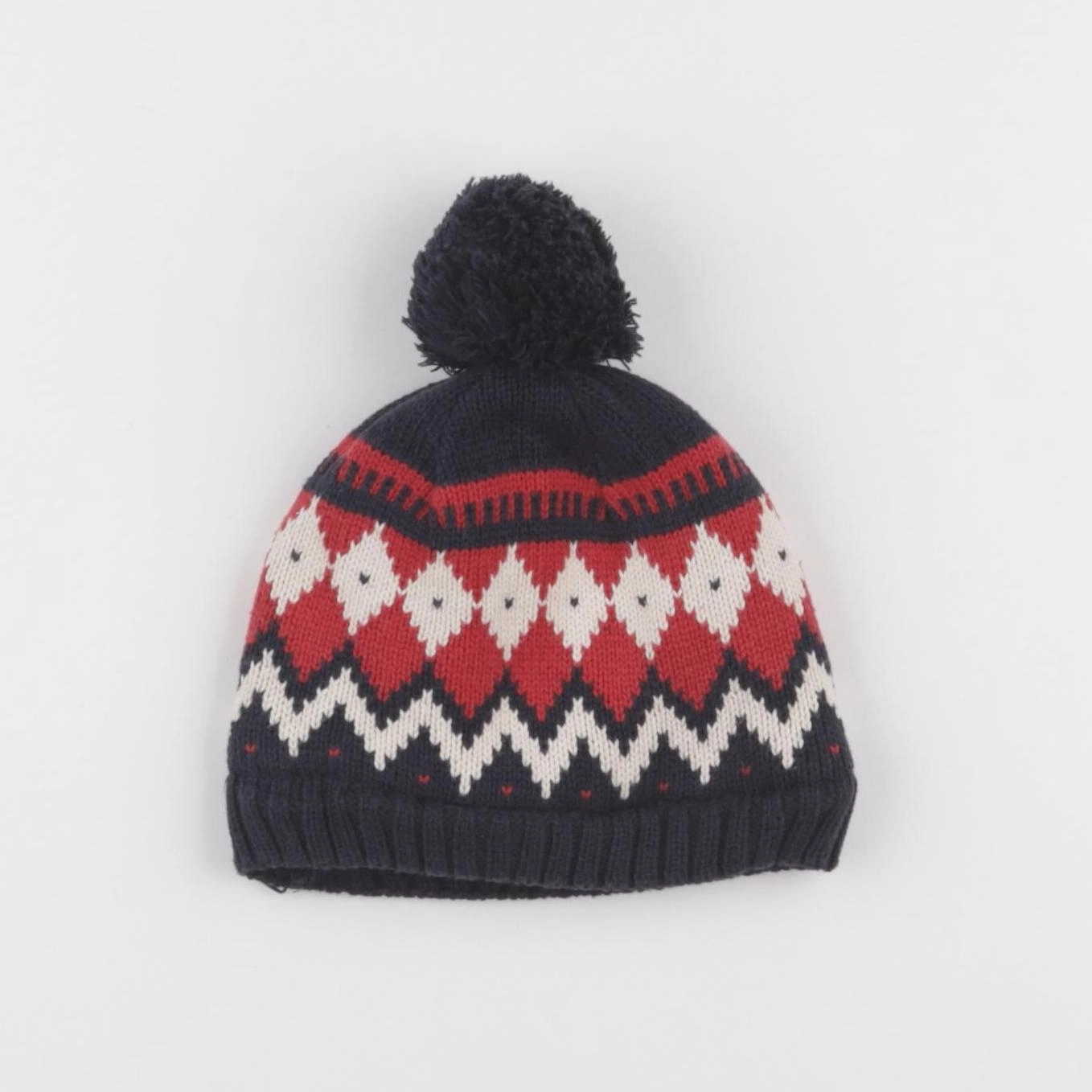 Petit Bateau - bonnet bleu, rouge - 3/4 ans