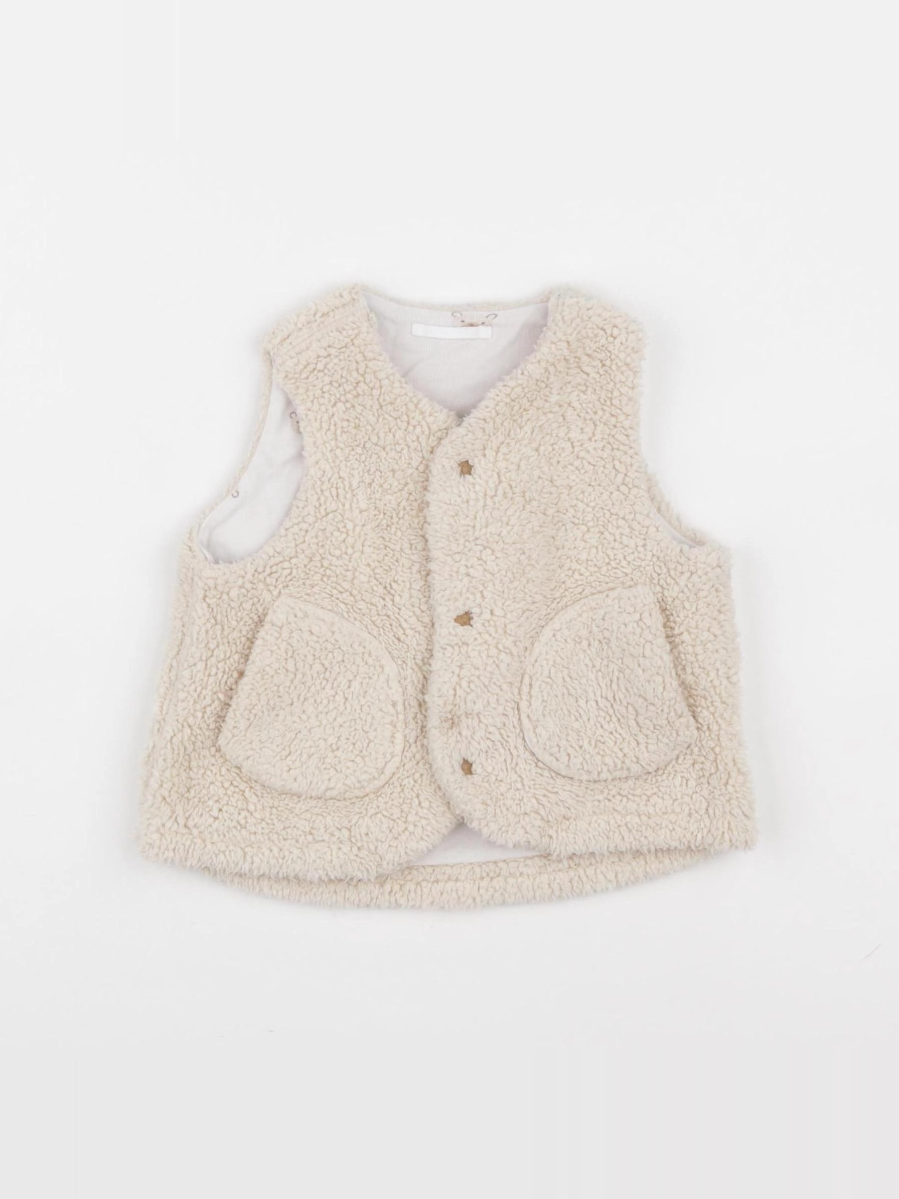 Uniqlo - gilet beige - 6/12 mois