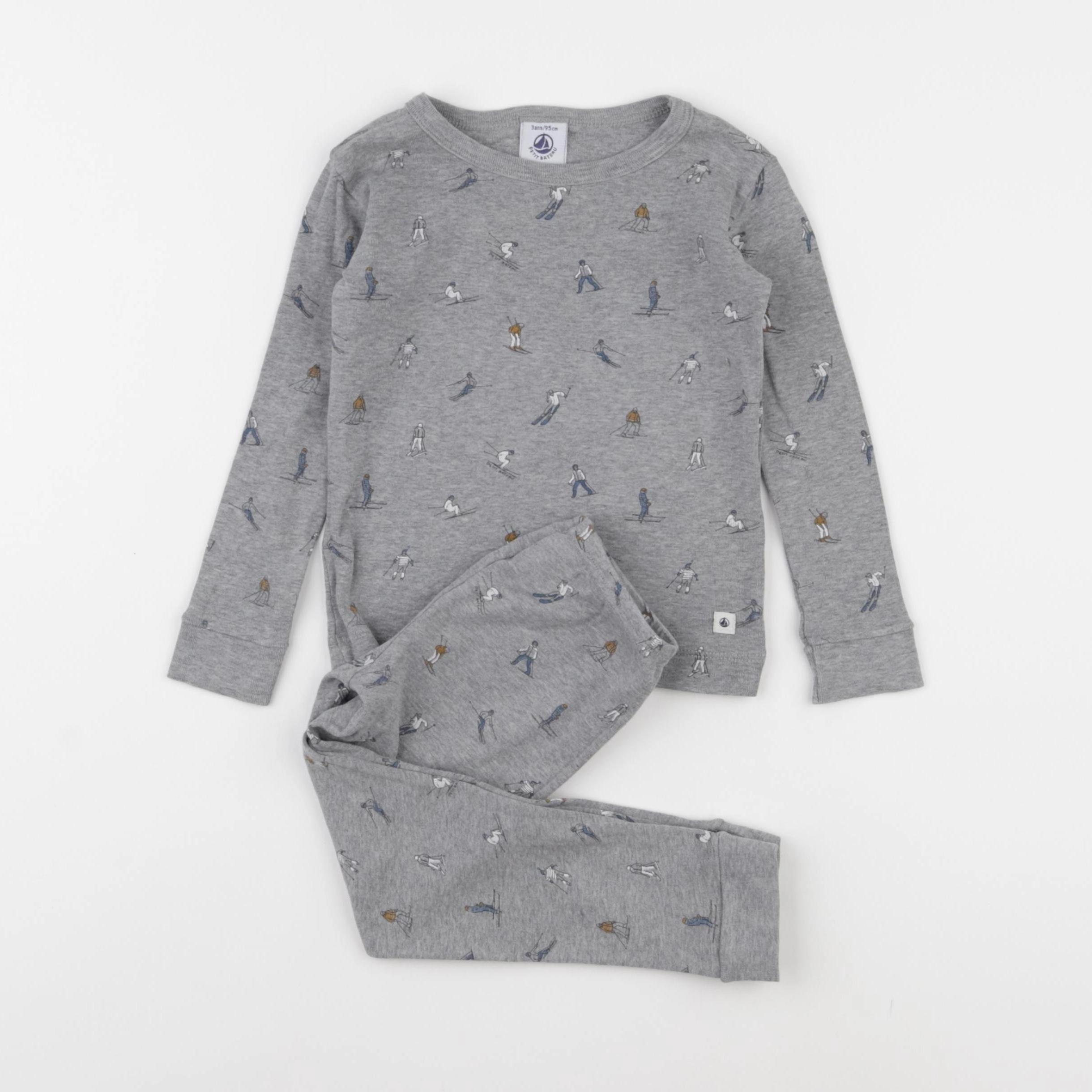 Petit Bateau - pyjama coton gris - 3 ans