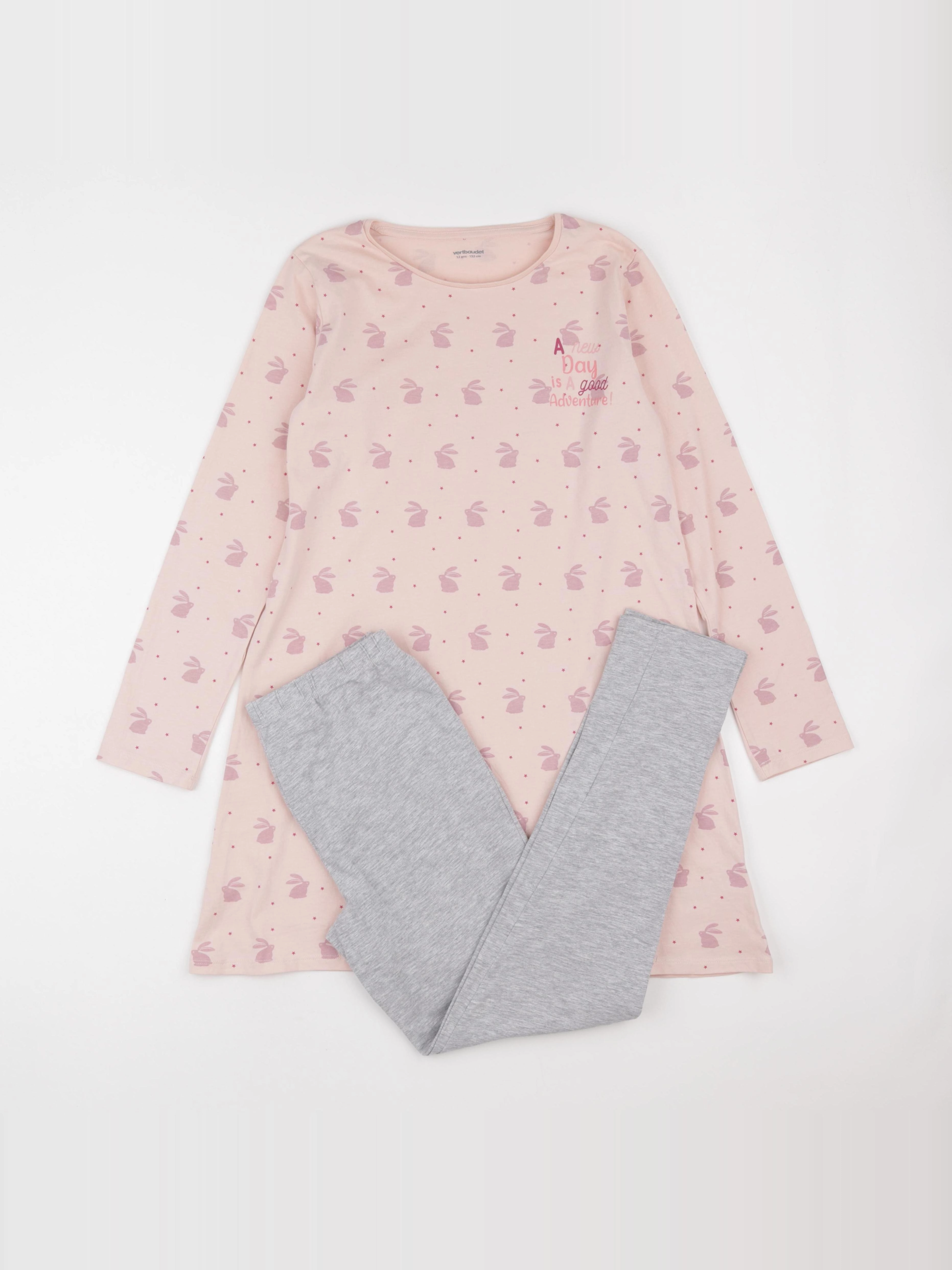 Vertbaudet - pyjama coton rose - 12 ans