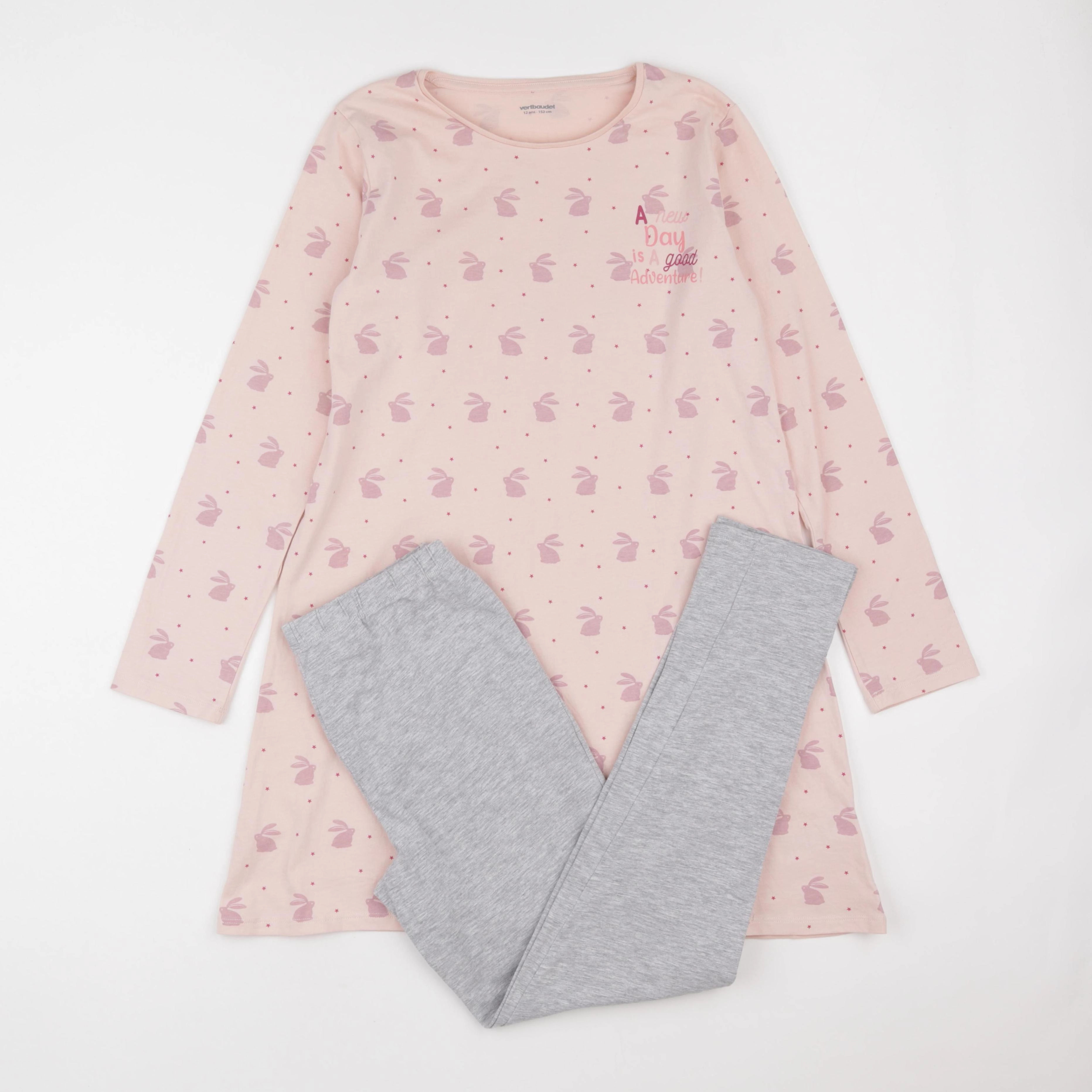 Vertbaudet - pyjama coton rose - 12 ans