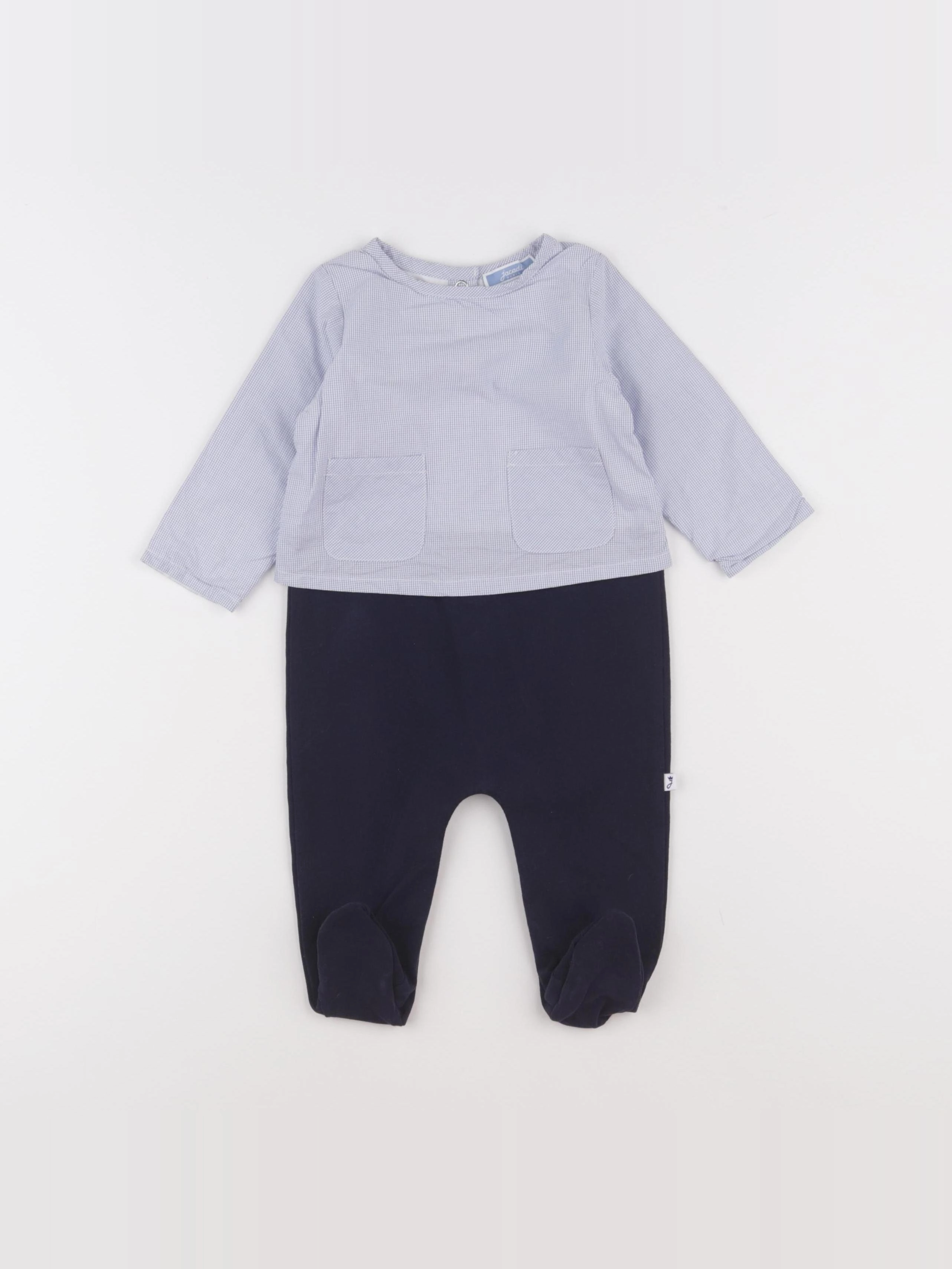 Jacadi - pyjama velours bleu - 6 mois
