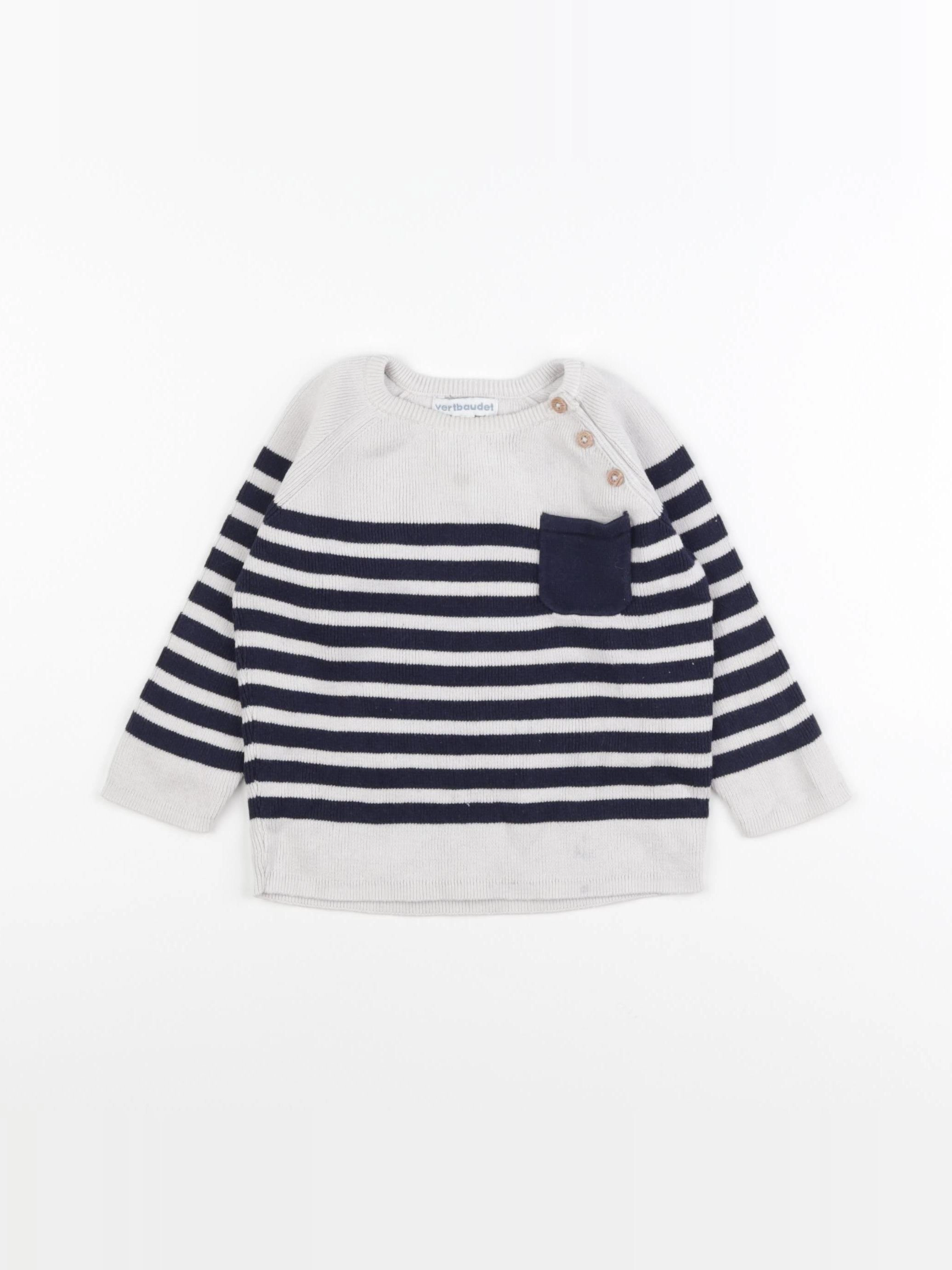 Vertbaudet - pull gris - 18 mois