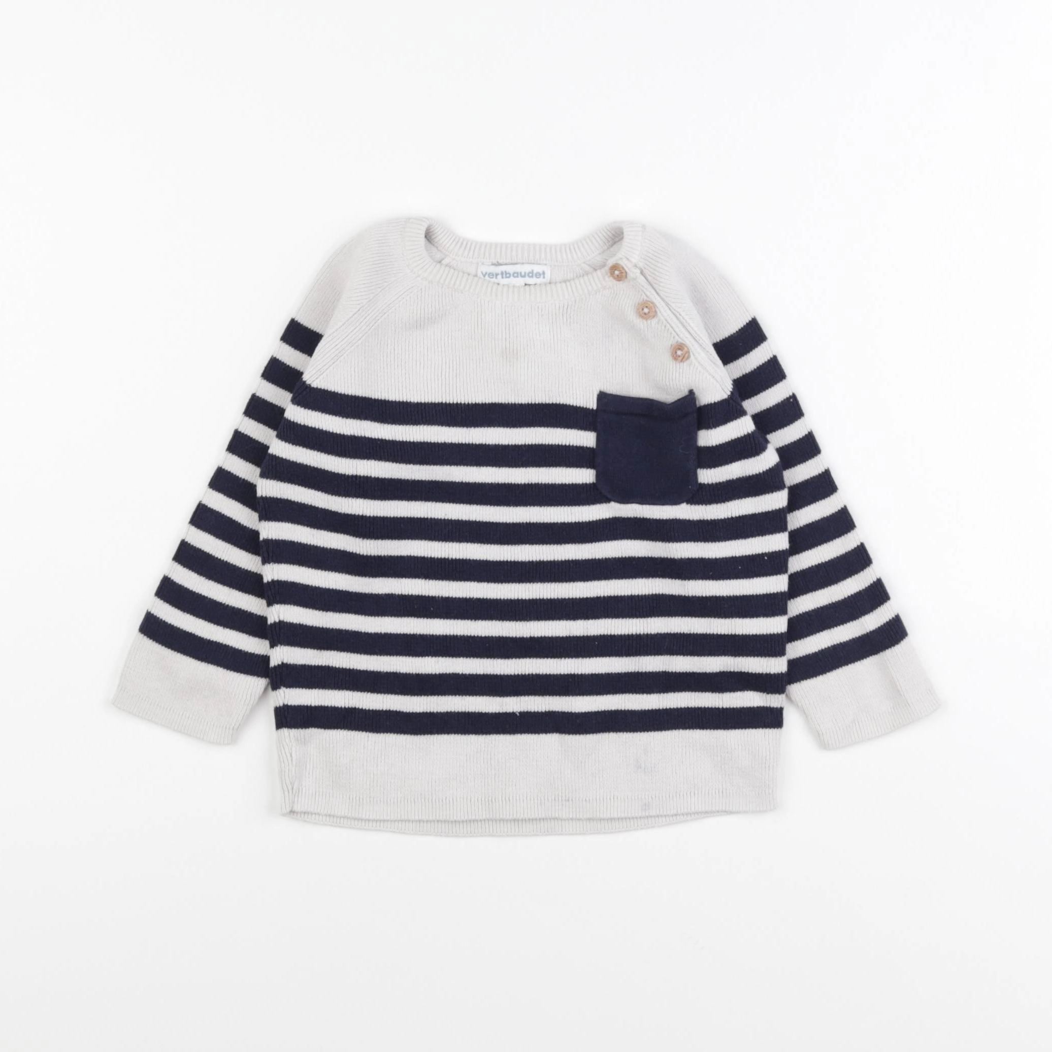 Vertbaudet - pull gris - 18 mois