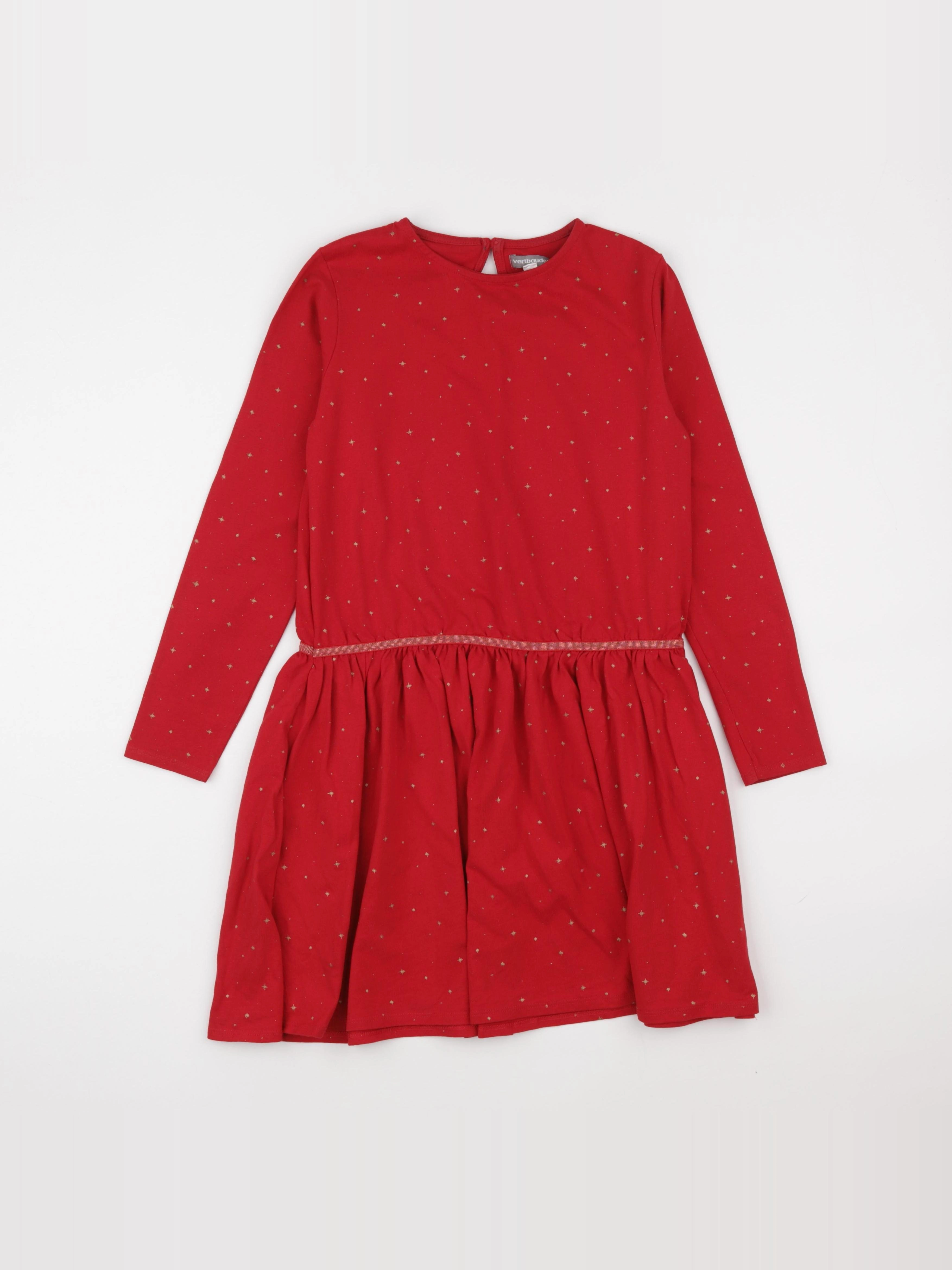 Vertbaudet - robe coton rouge - 12 ans