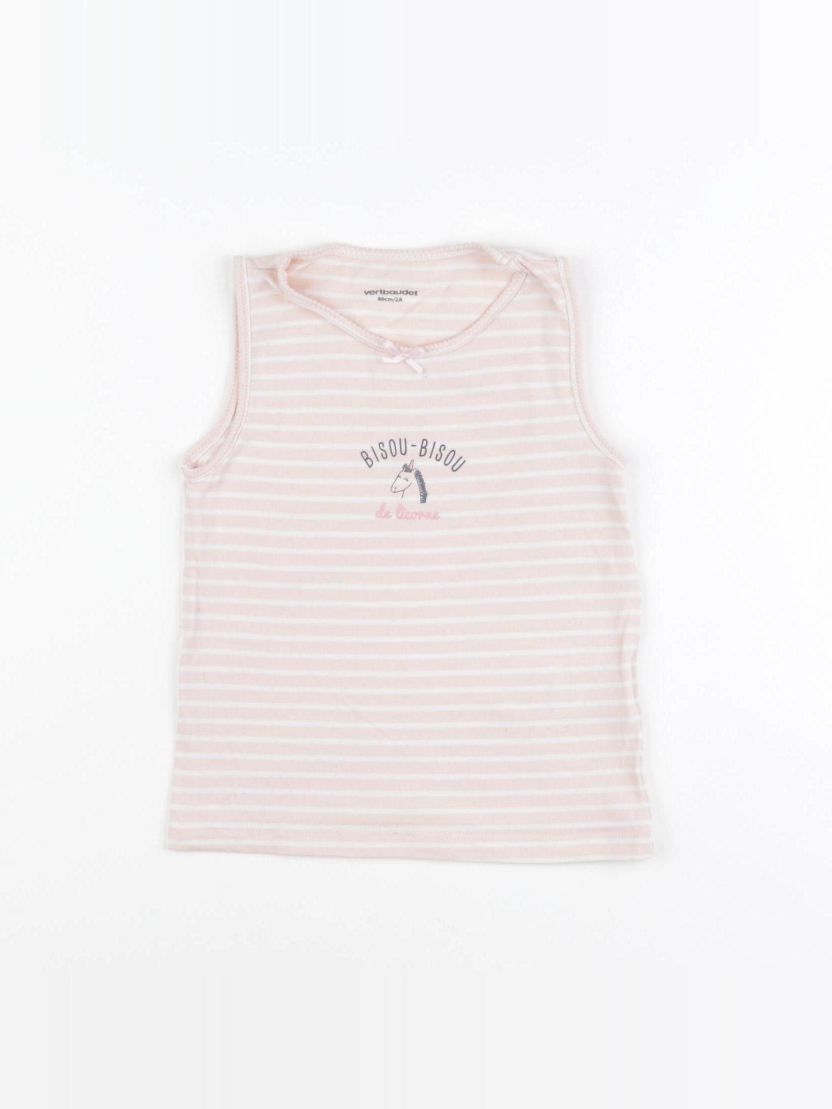 Vertbaudet - maillot de corps rose - 2 ans