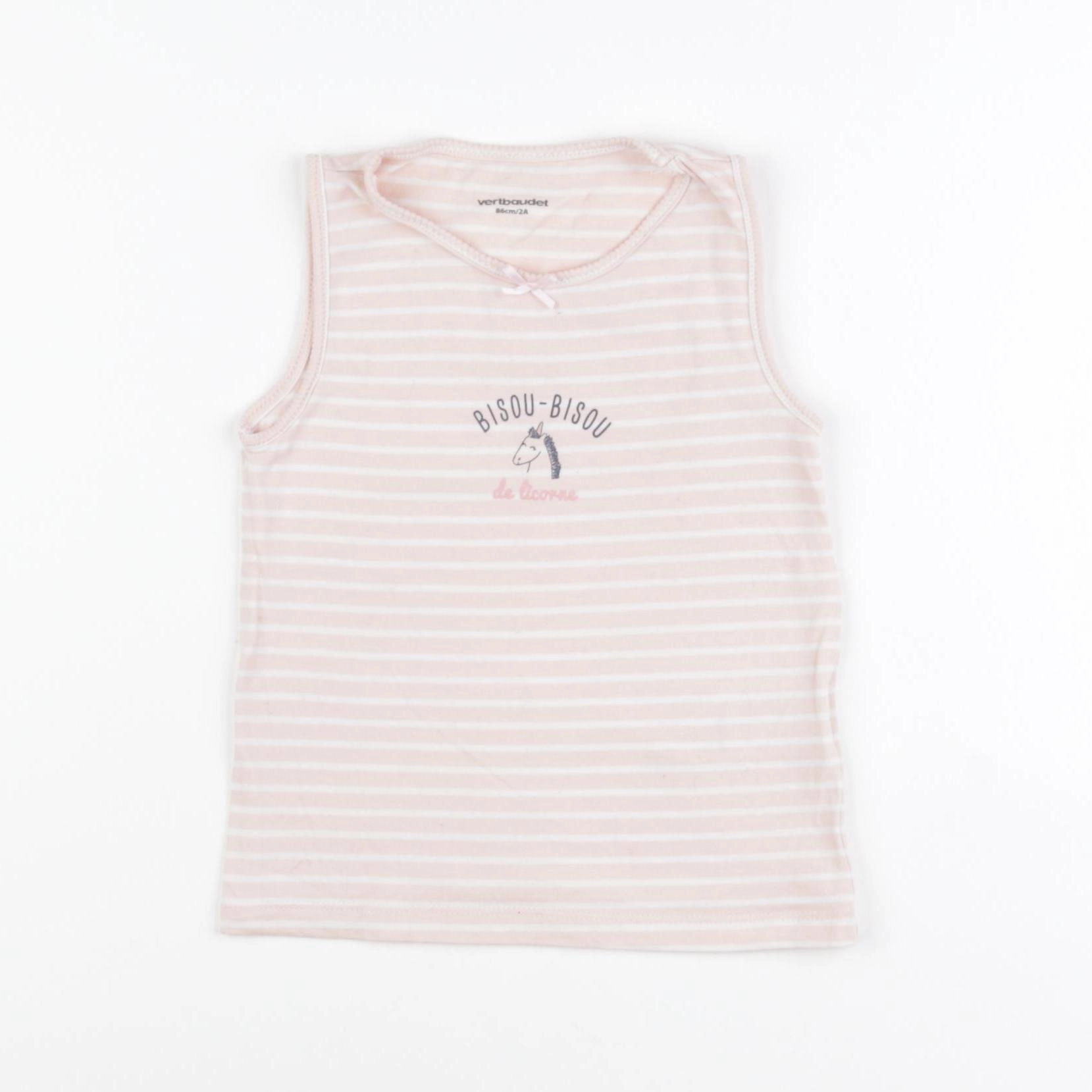 Vertbaudet - maillot de corps rose - 2 ans