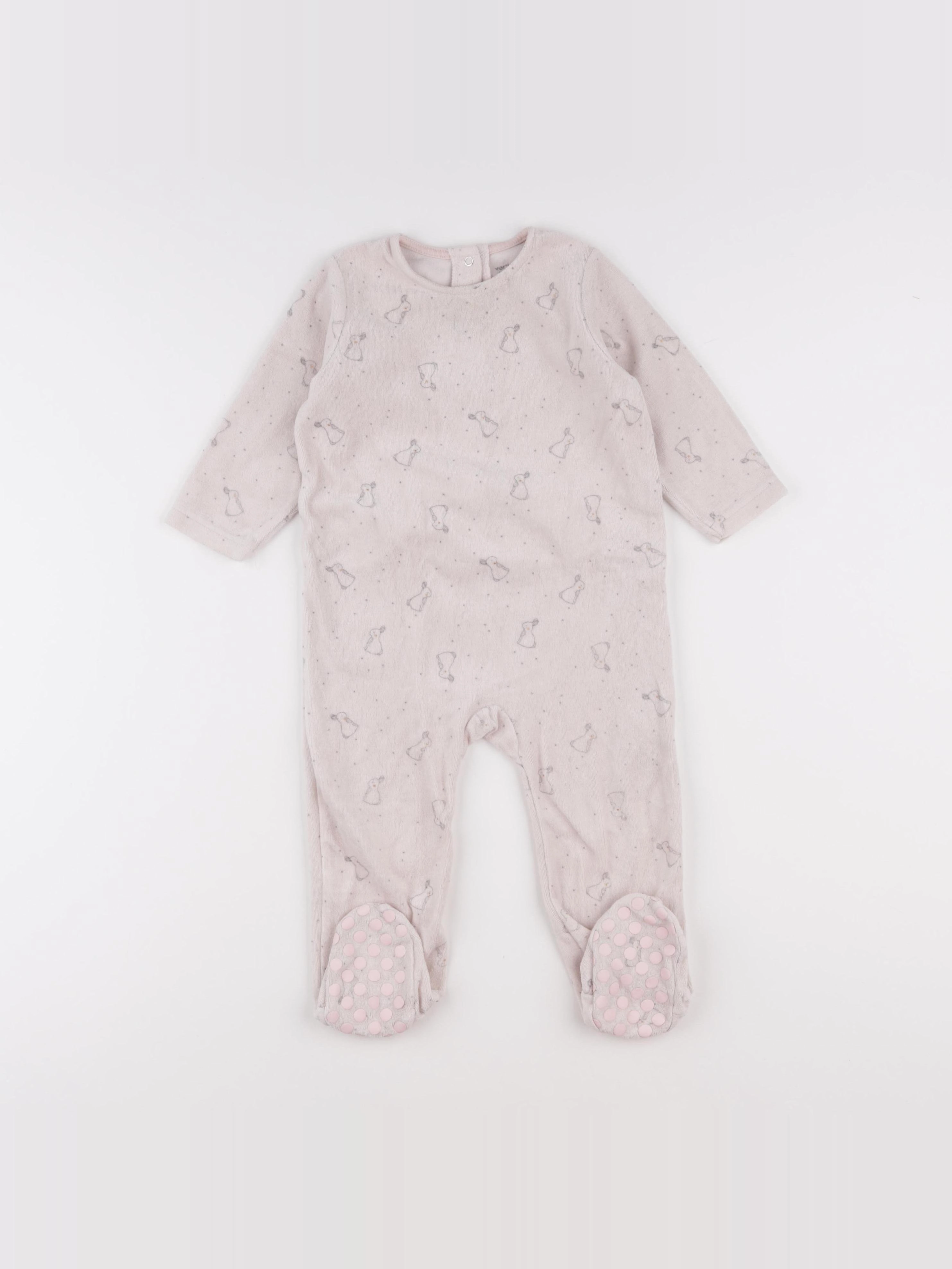 Vertbaudet - pyjama velours rose - 18 mois