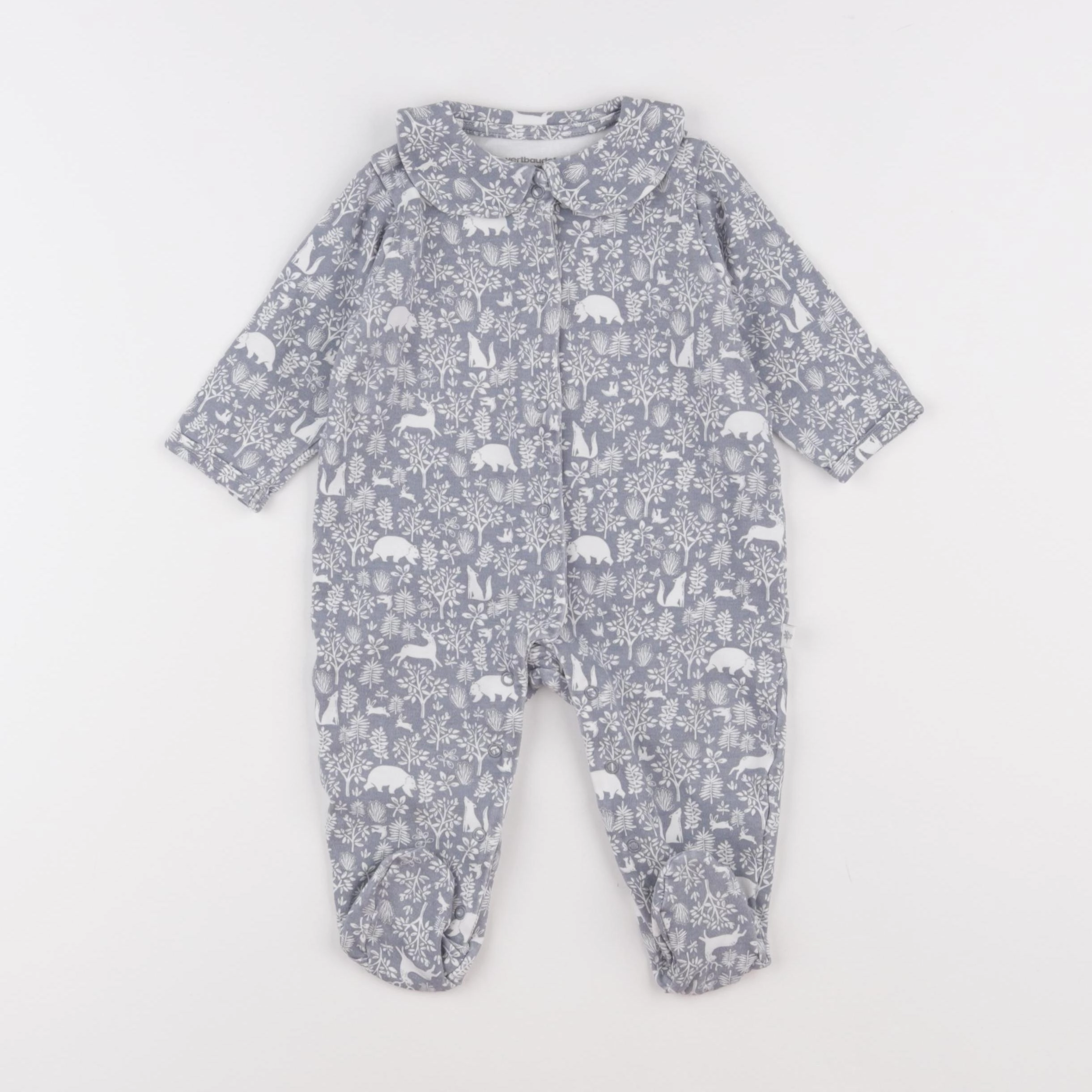 Vertbaudet - pyjama coton bleu - 6 mois