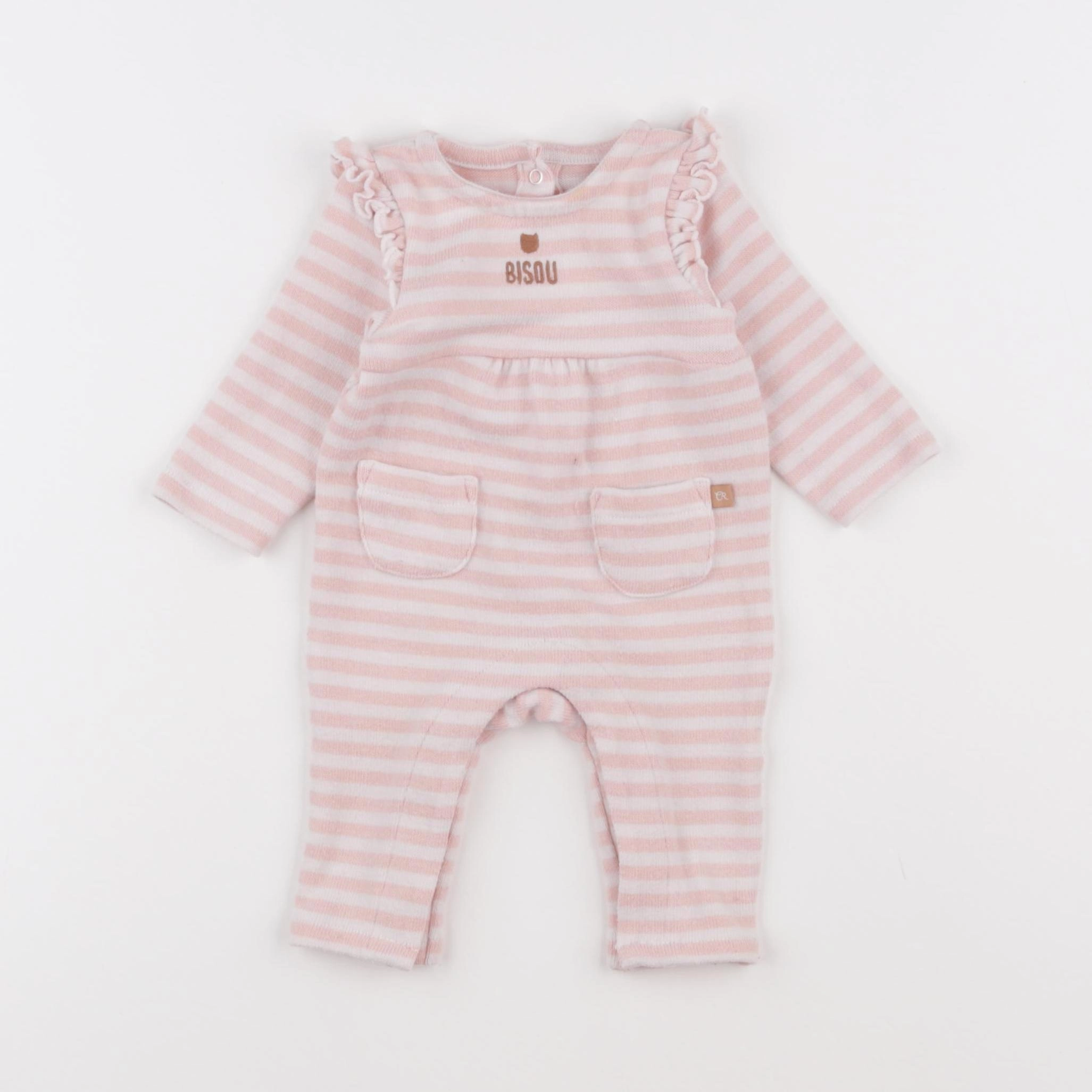 Cadet Rousselle - combinaison blanc, rose - 1 mois