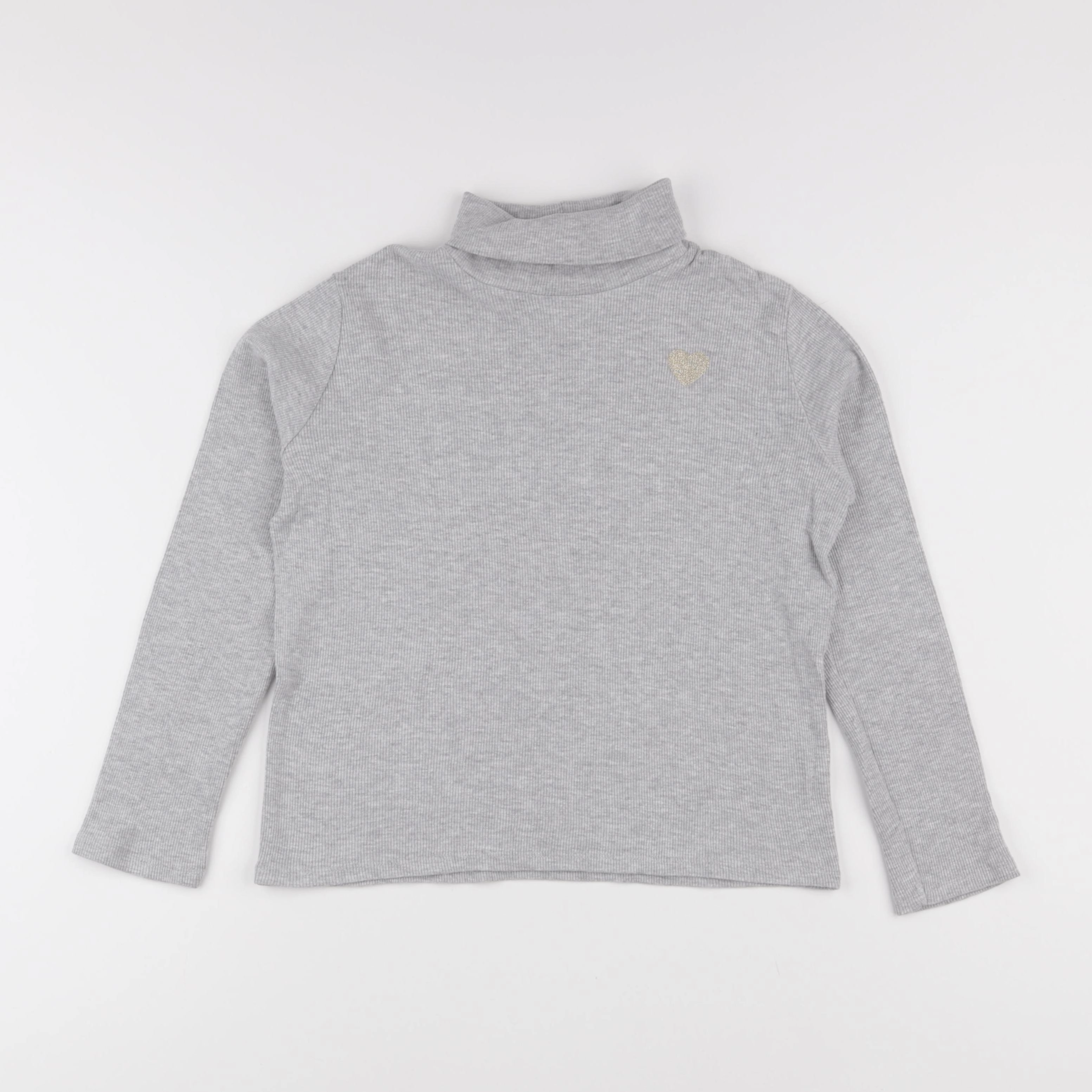 Vertbaudet - sous-pull gris, or - 12 ans
