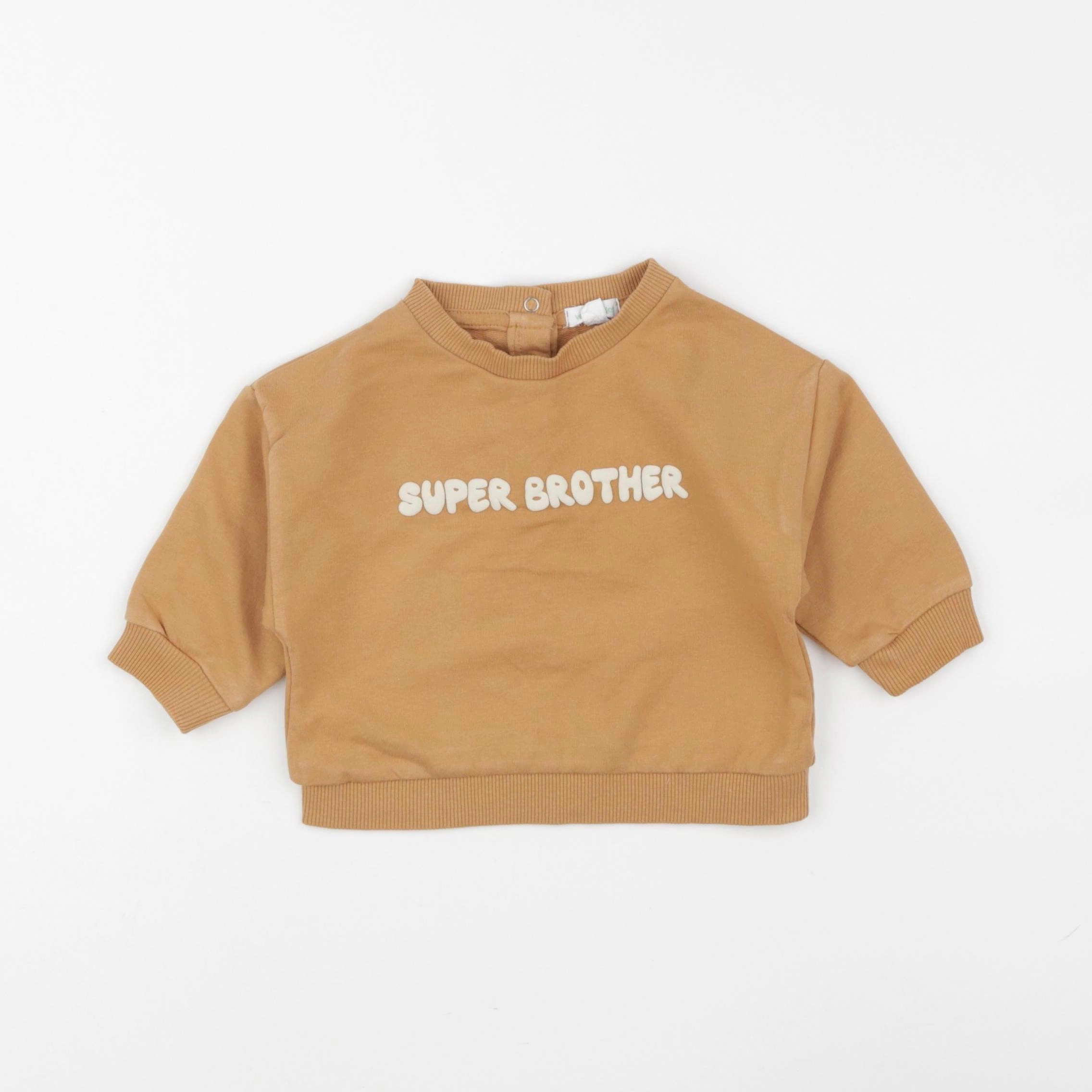 Vertbaudet - sweat marron - 9 mois
