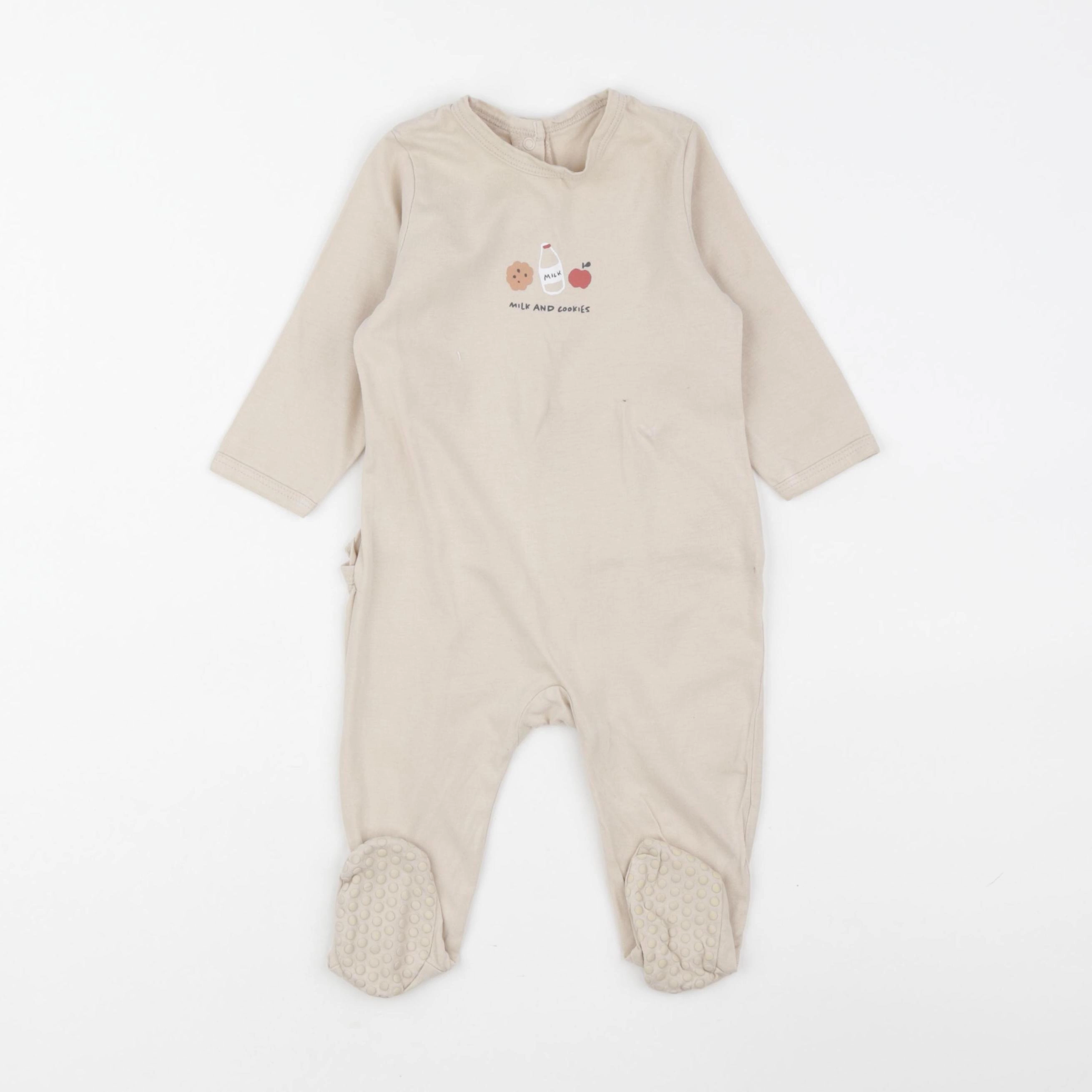 Vertbaudet - pyjama coton beige - 9 mois