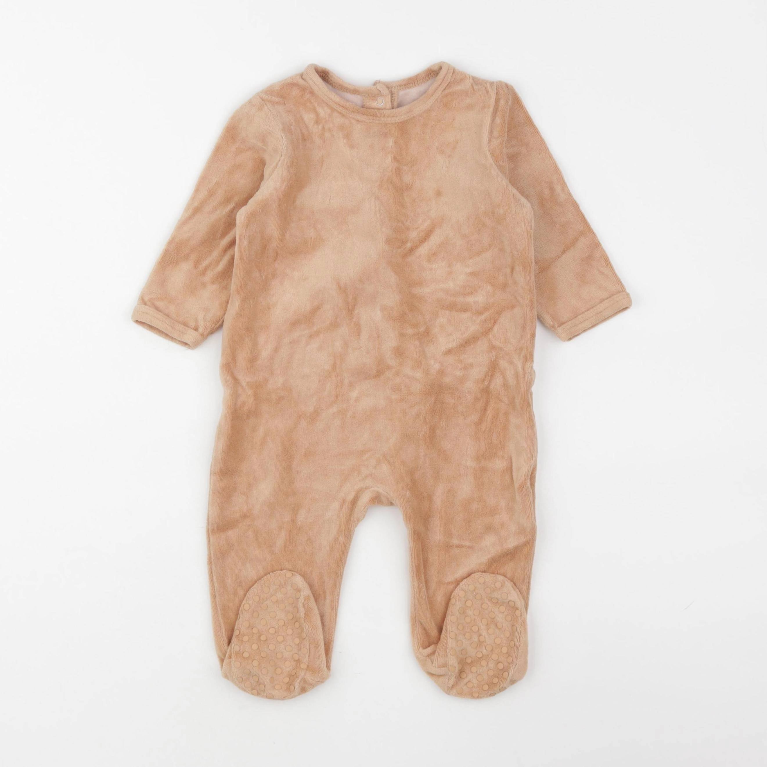 Vertbaudet - pyjama velours marron - 9 mois