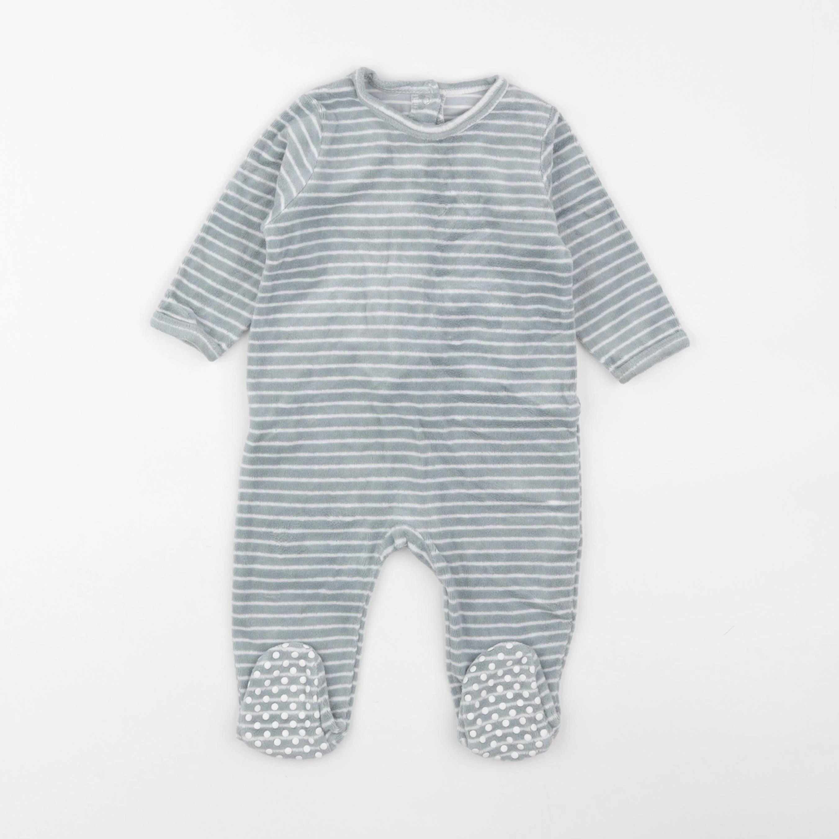 Vertbaudet - pyjama velours bleu - 9 mois