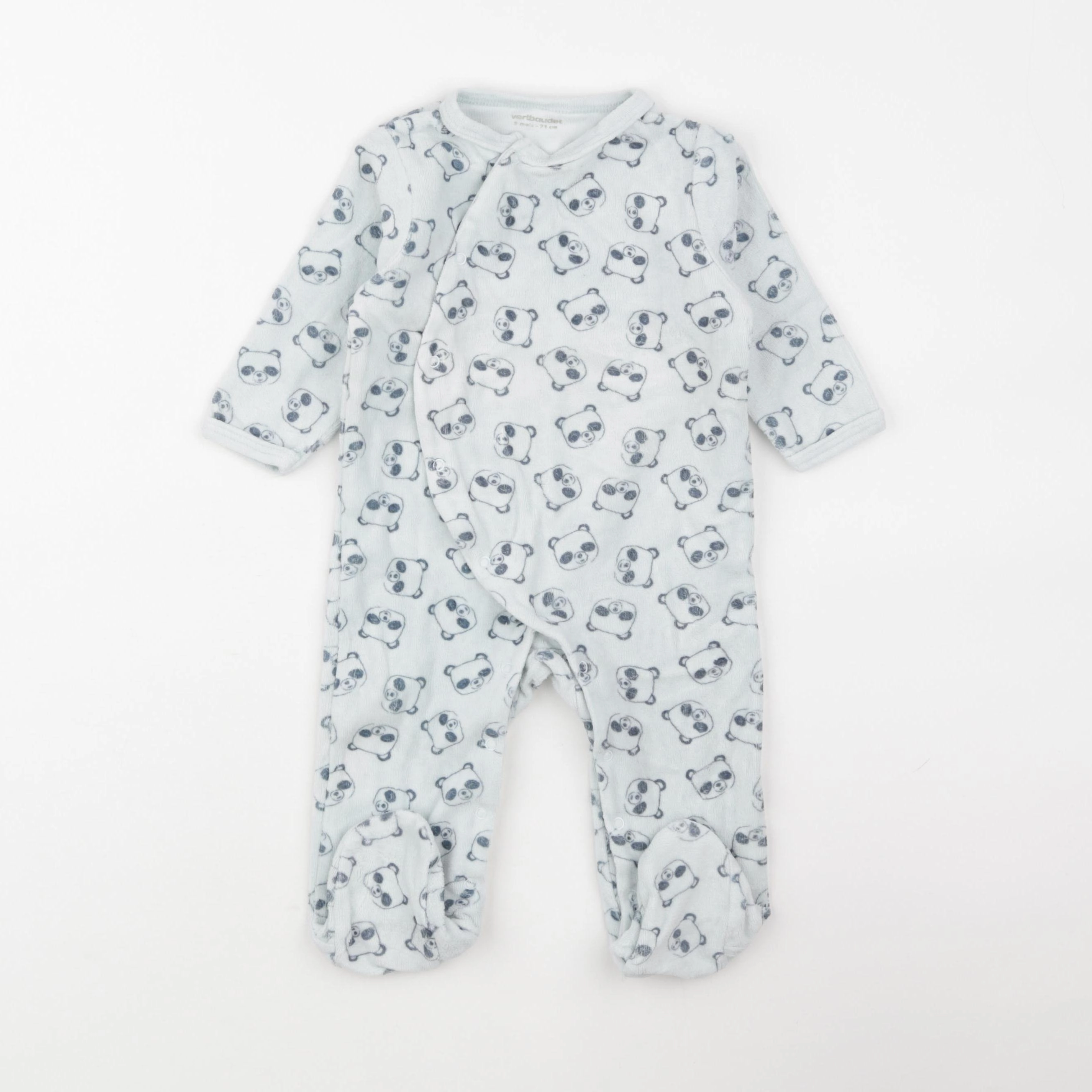 Vertbaudet - pyjama velours bleu - 9 mois