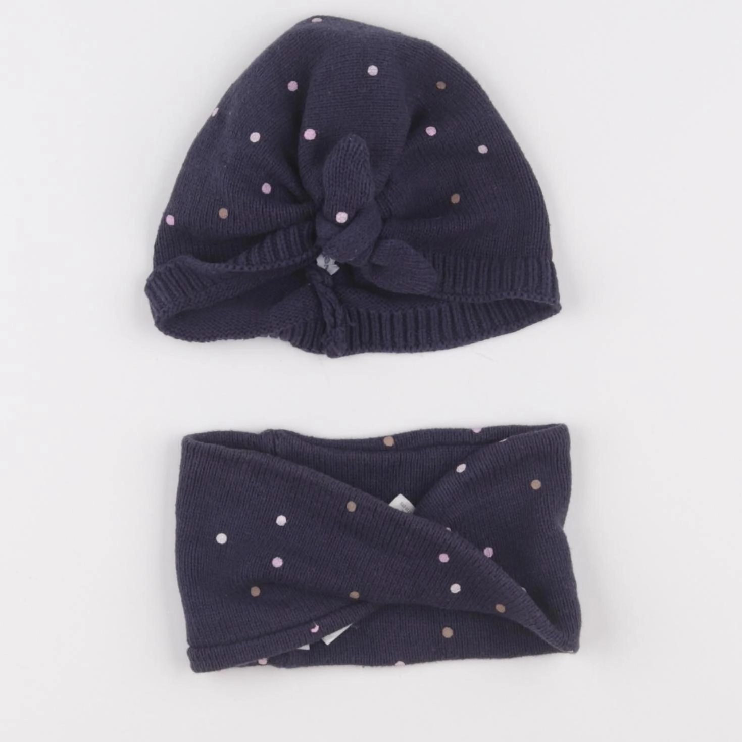 Vertbaudet - ensemble bonnet/tour de cou bleu - 12/18 mois