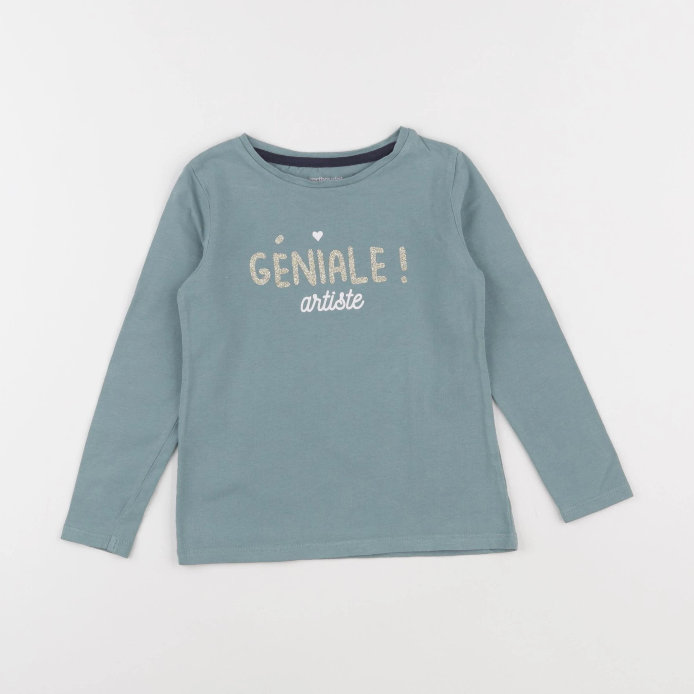 Vertbaudet - tee-shirt or, bleu - 4 ans
