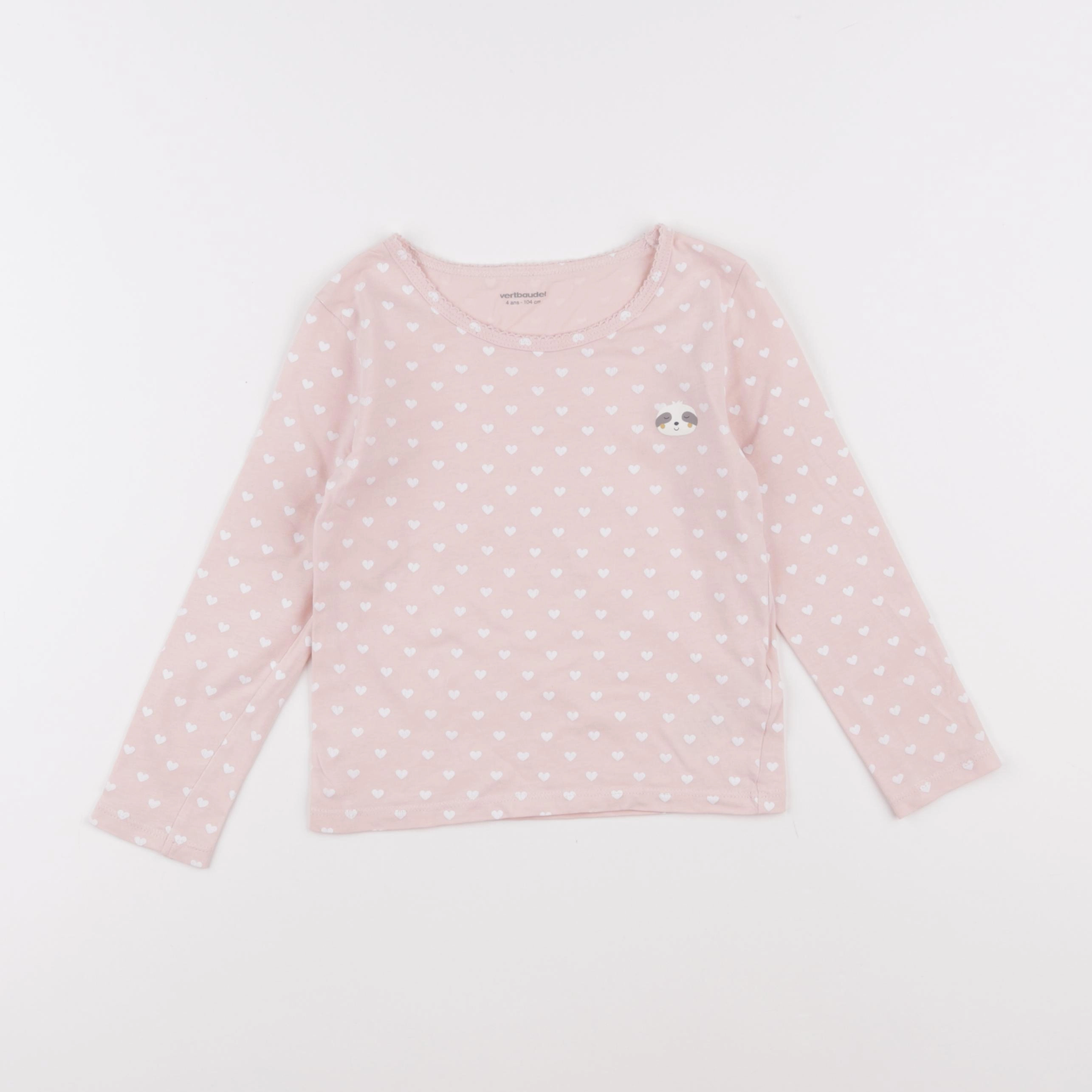 Vertbaudet - maillot de corps rose - 4 ans