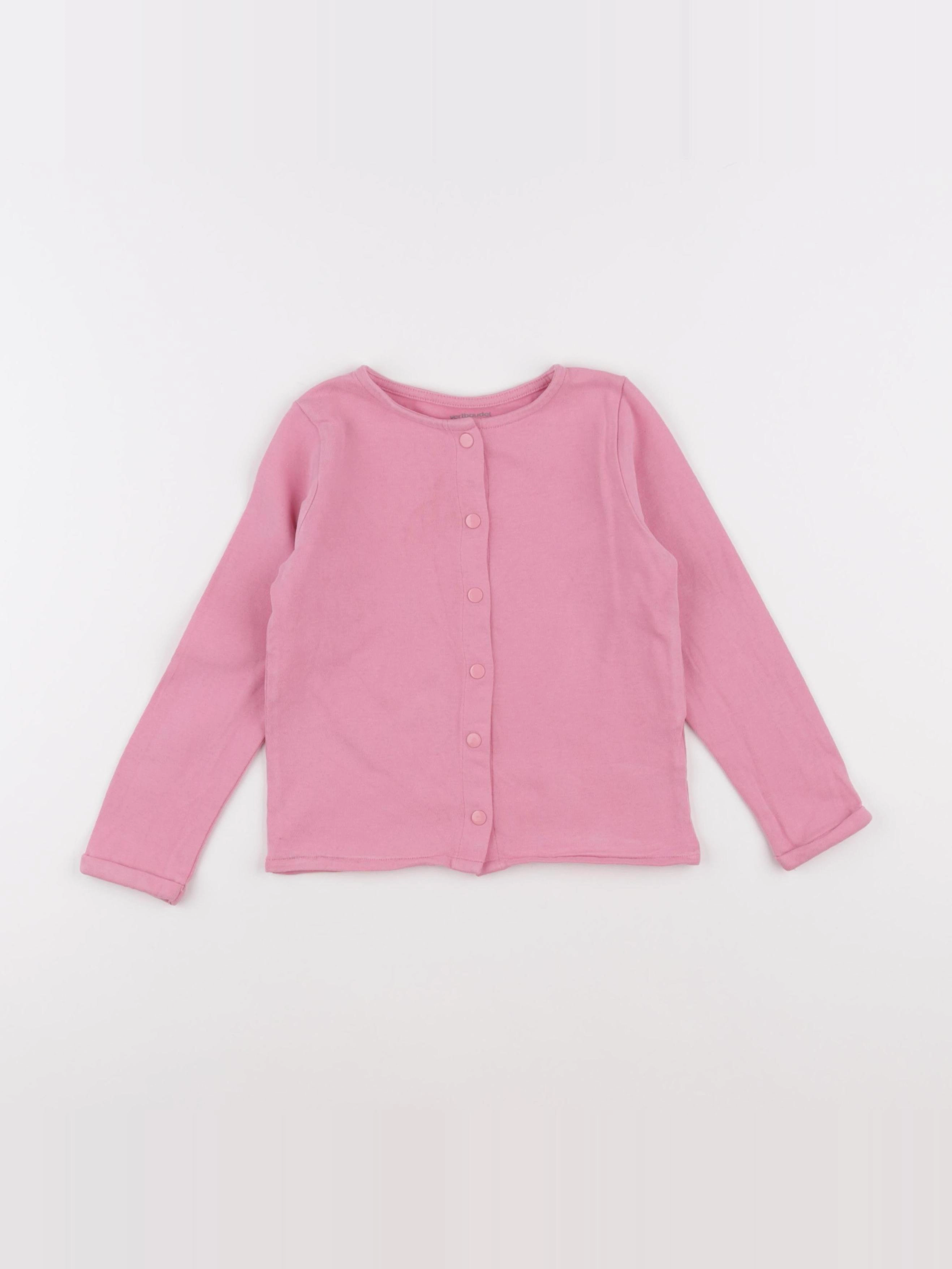 Vertbaudet - gilet rose - 4 ans